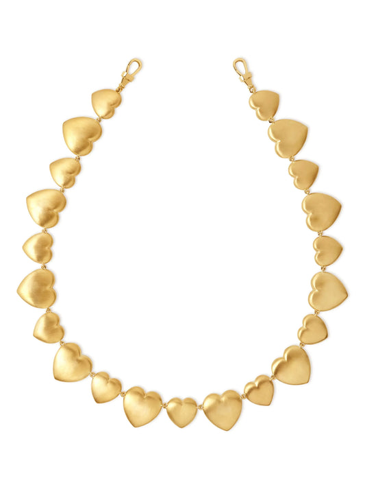 14K yellow gold heart chain necklace