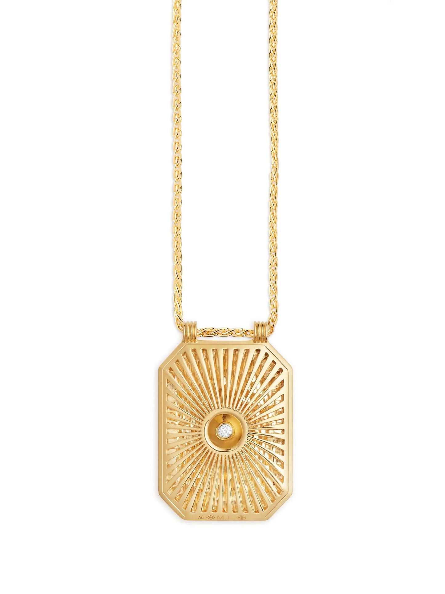 18K yellow gold Heart Scapular necklace