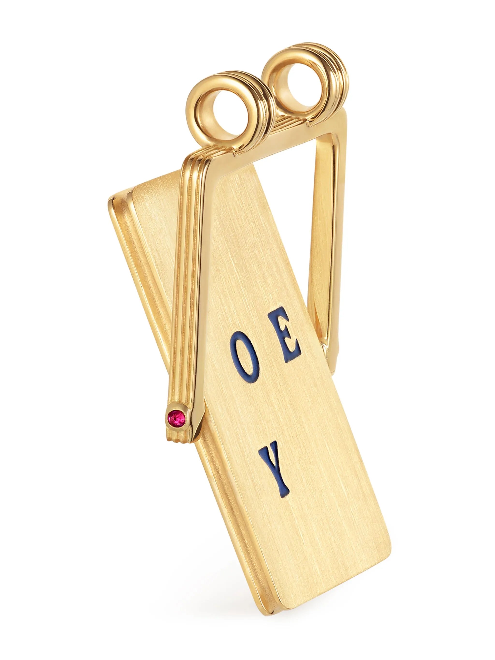 18K yellow gold I Love You Spinner Scapular necklace