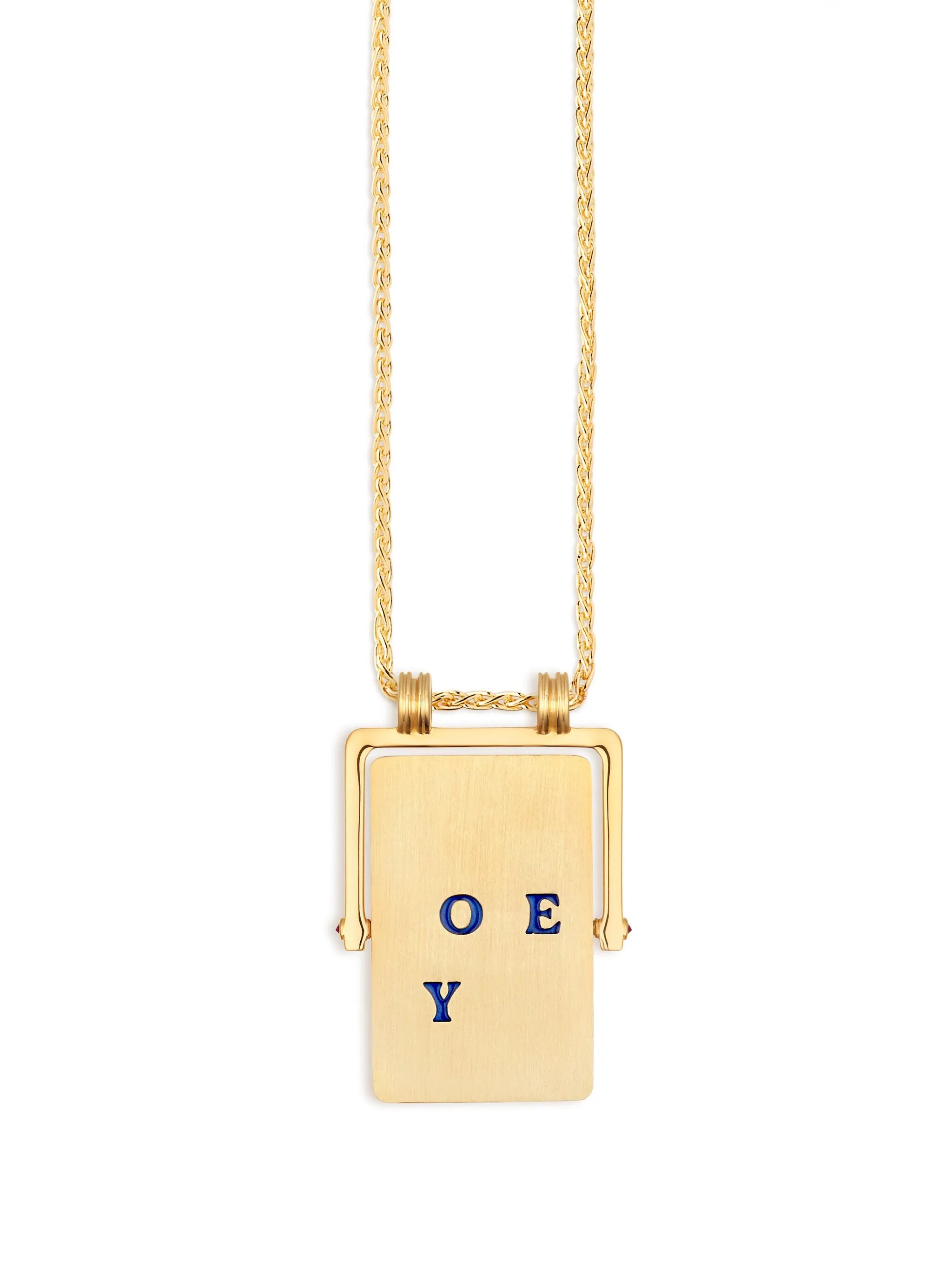 18K yellow gold I Love You Spinner Scapular necklace