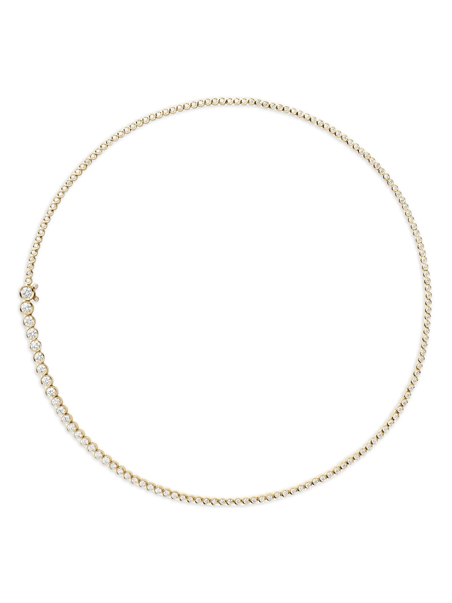 18kt yellow gold Tennis diamond necklace