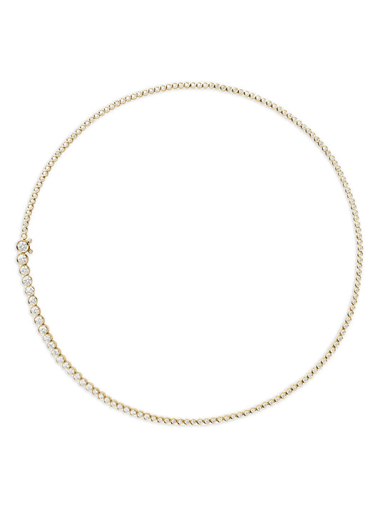 18kt yellow gold Tennis diamond necklace
