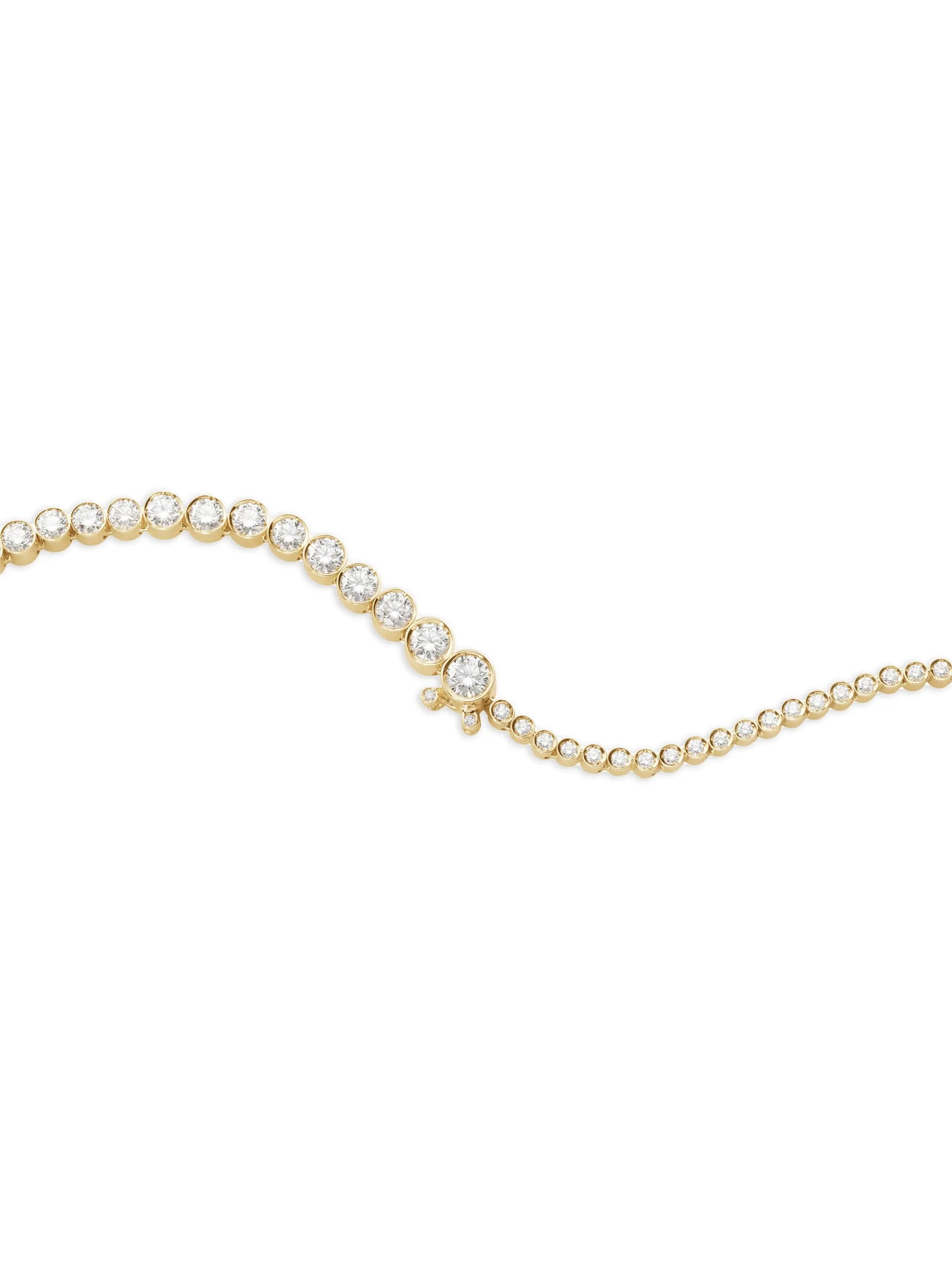 18kt yellow gold Tennis diamond necklace
