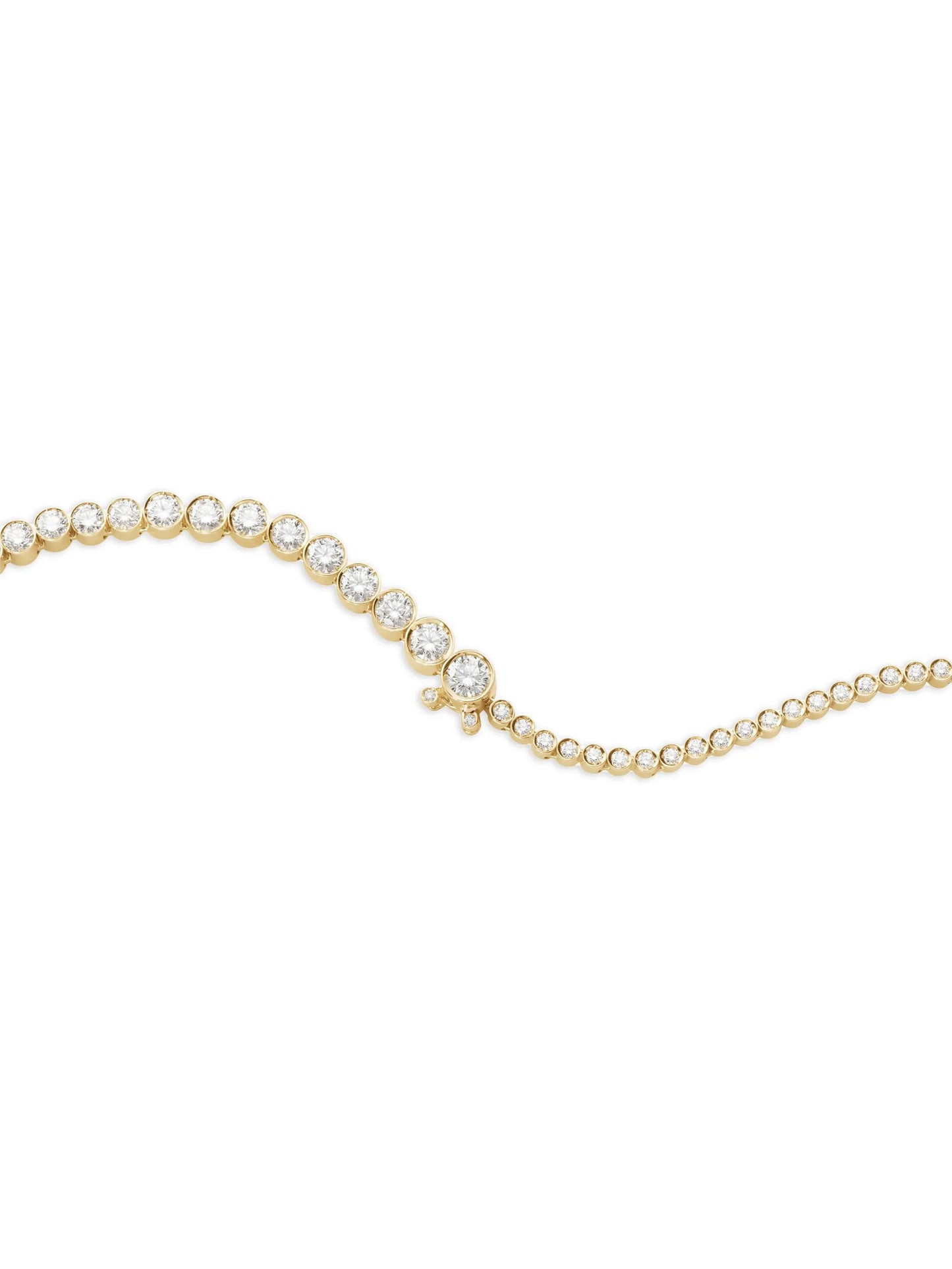18kt yellow gold Tennis diamond necklace