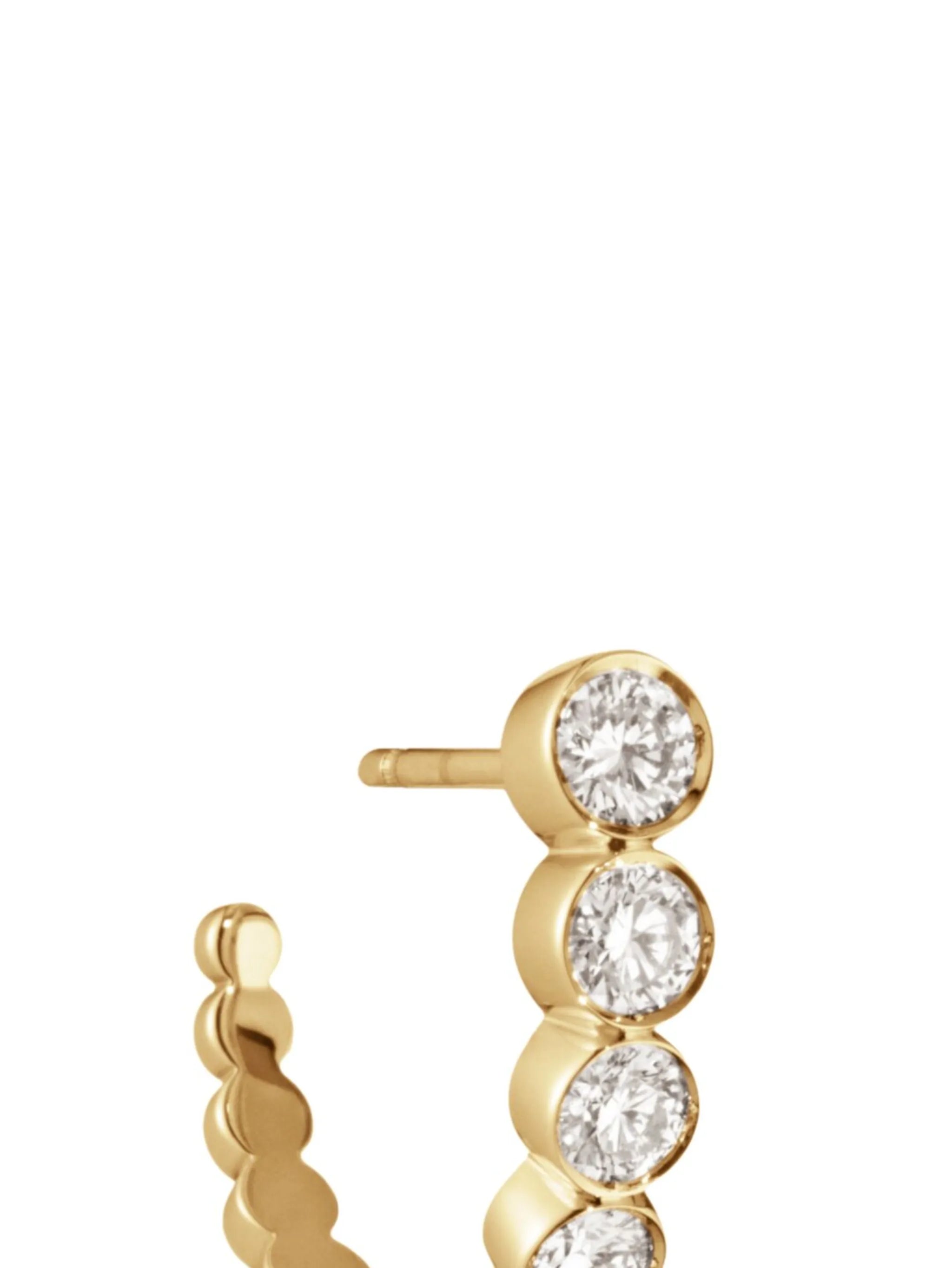 18kt yellow gold diamond hoop earrings
