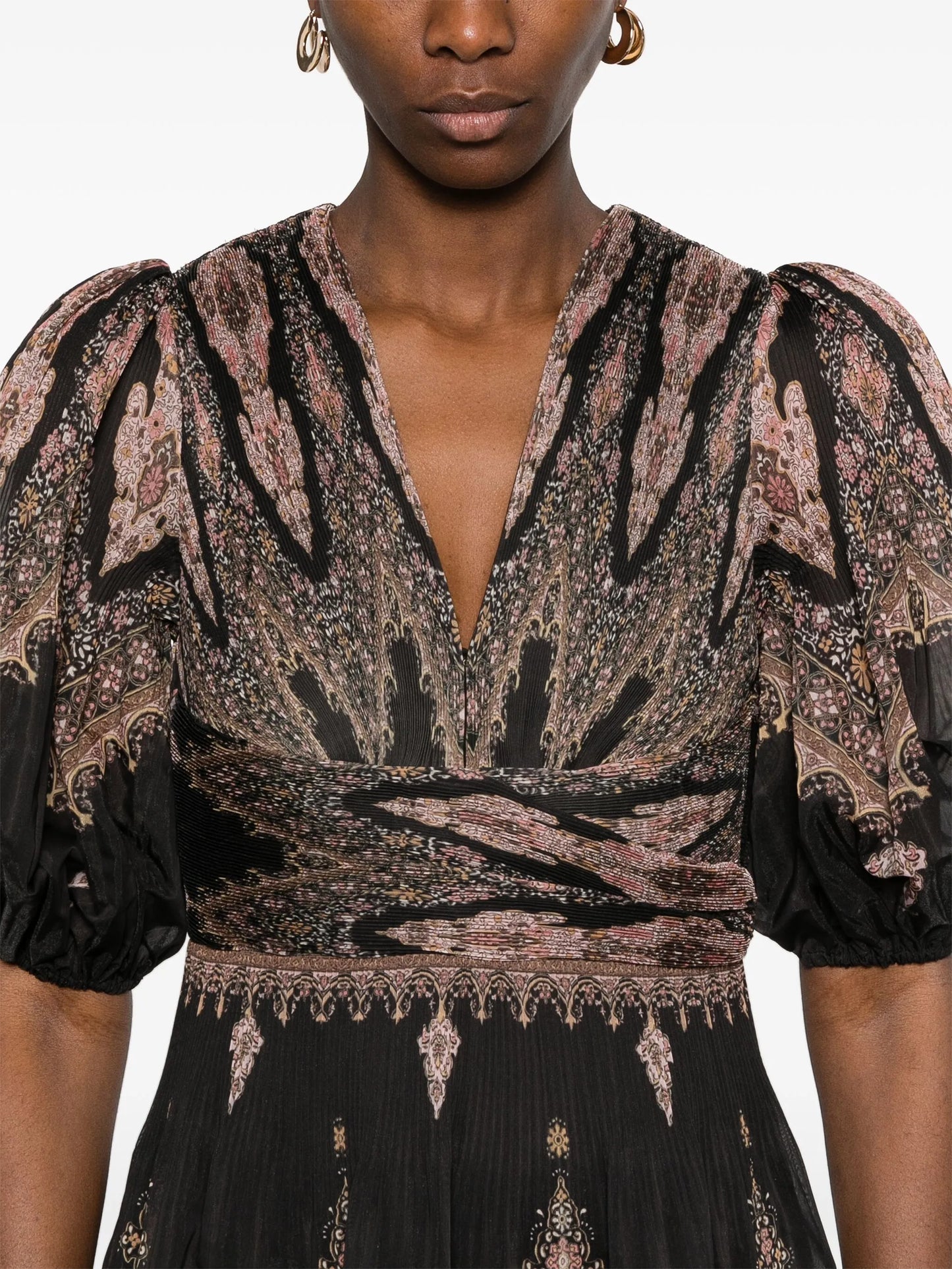 pleated midi dress