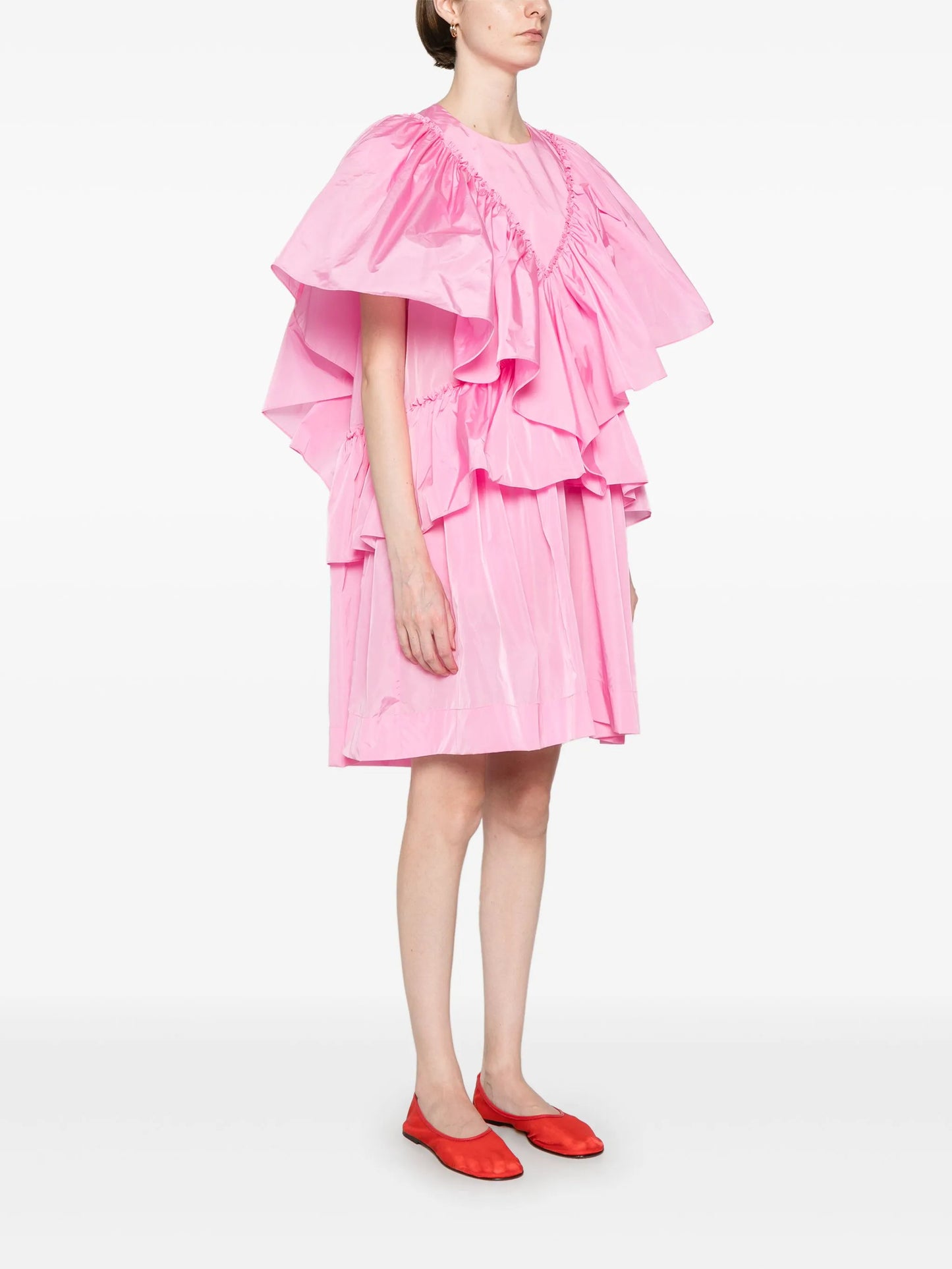 ruffle-detailed mini dress