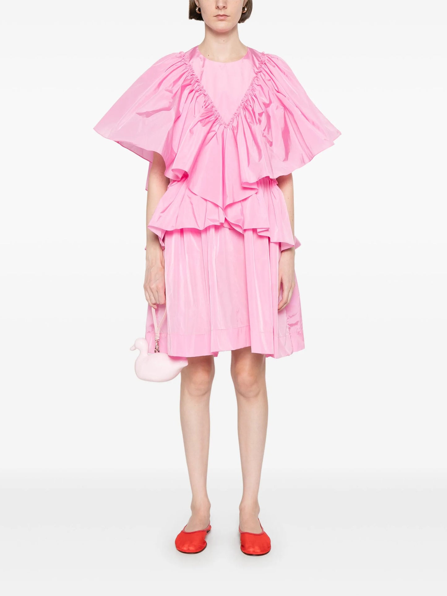 ruffle-detailed mini dress