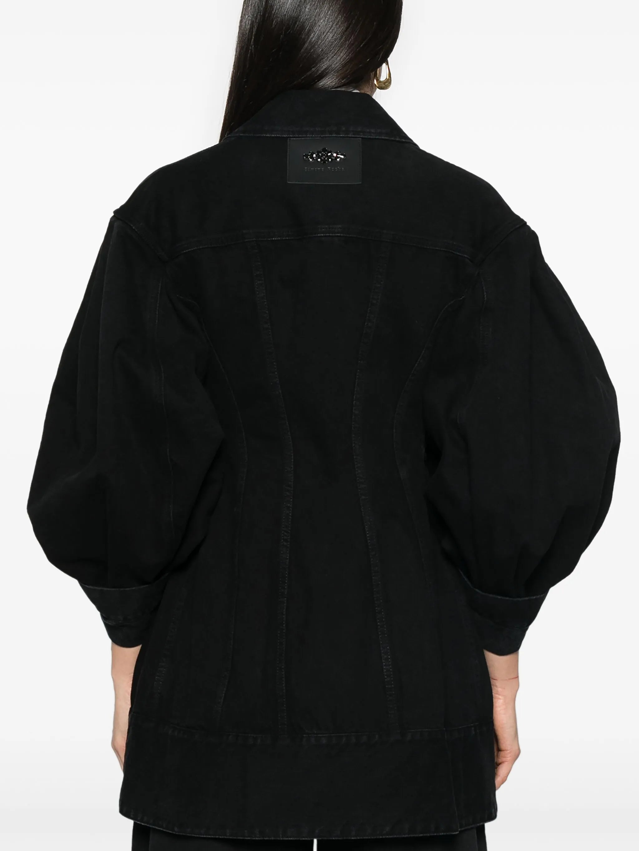 sculpted denim coat