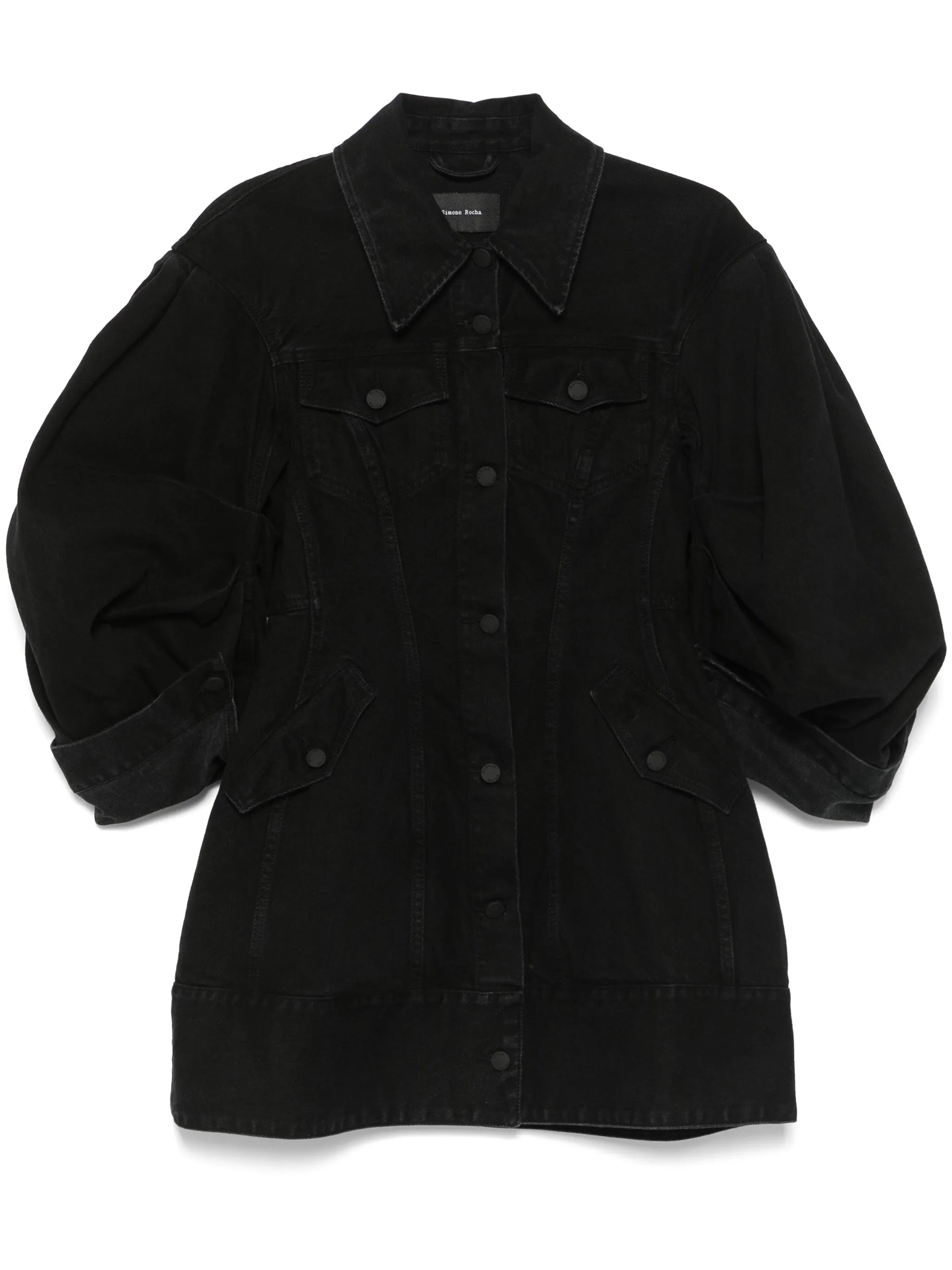 sculpted denim coat