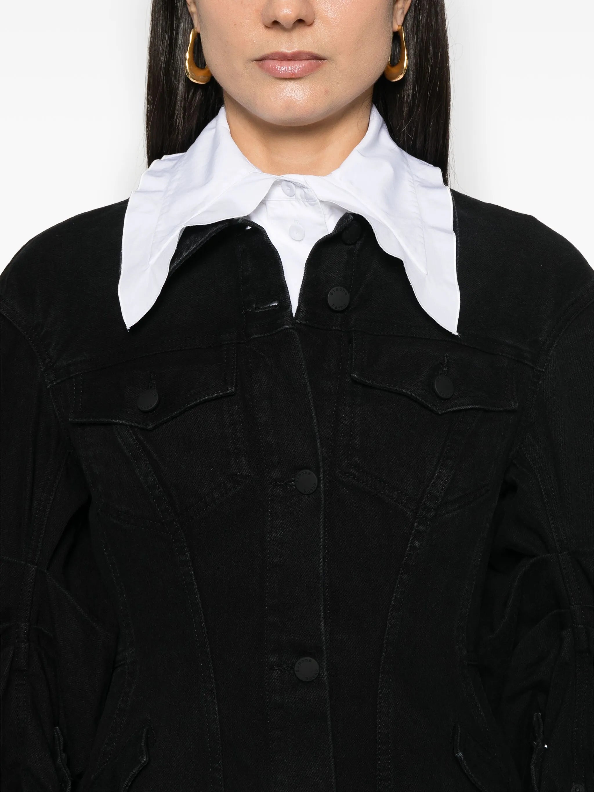 sculpted denim coat