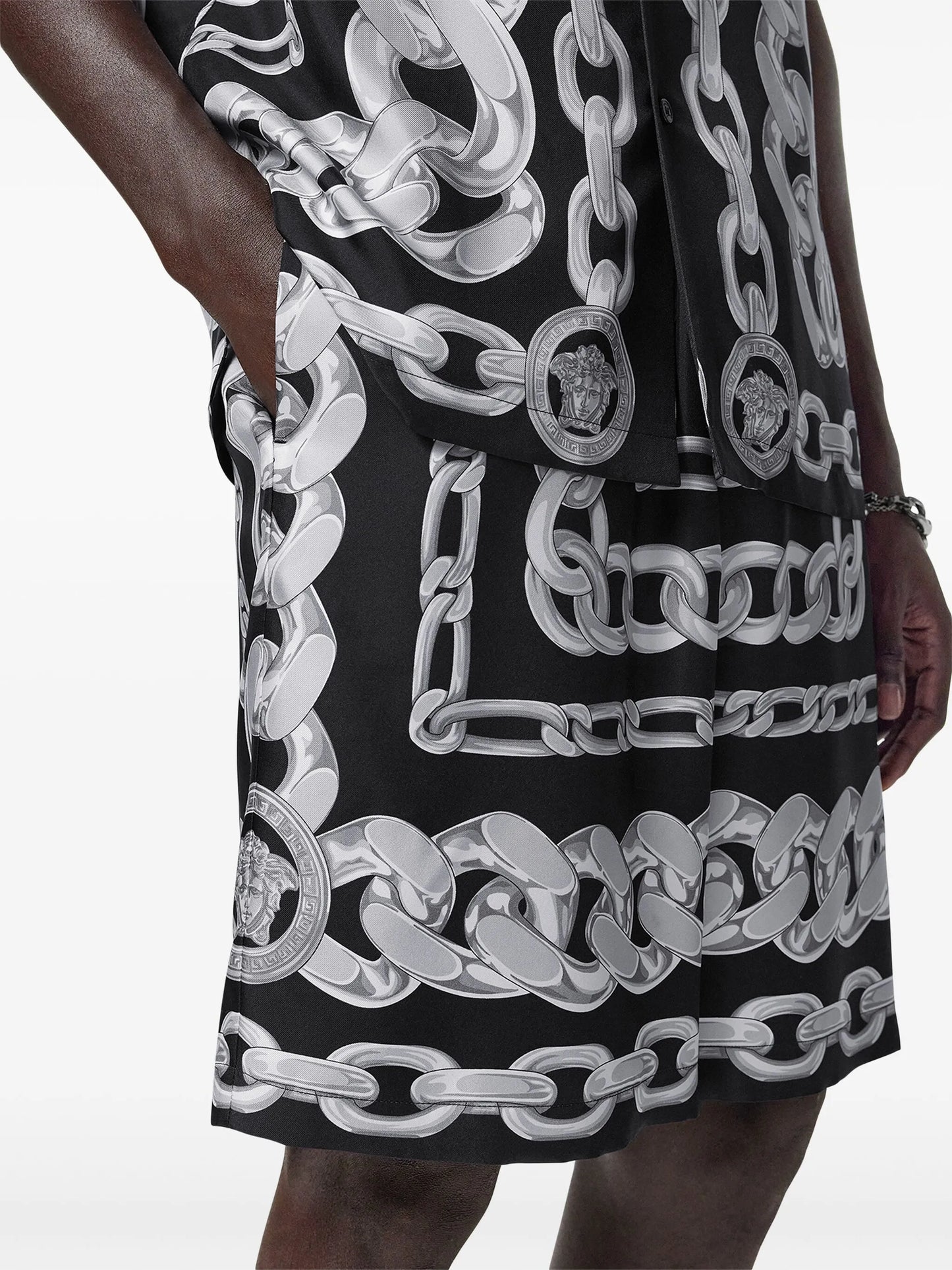 Medusa Chains silk shorts