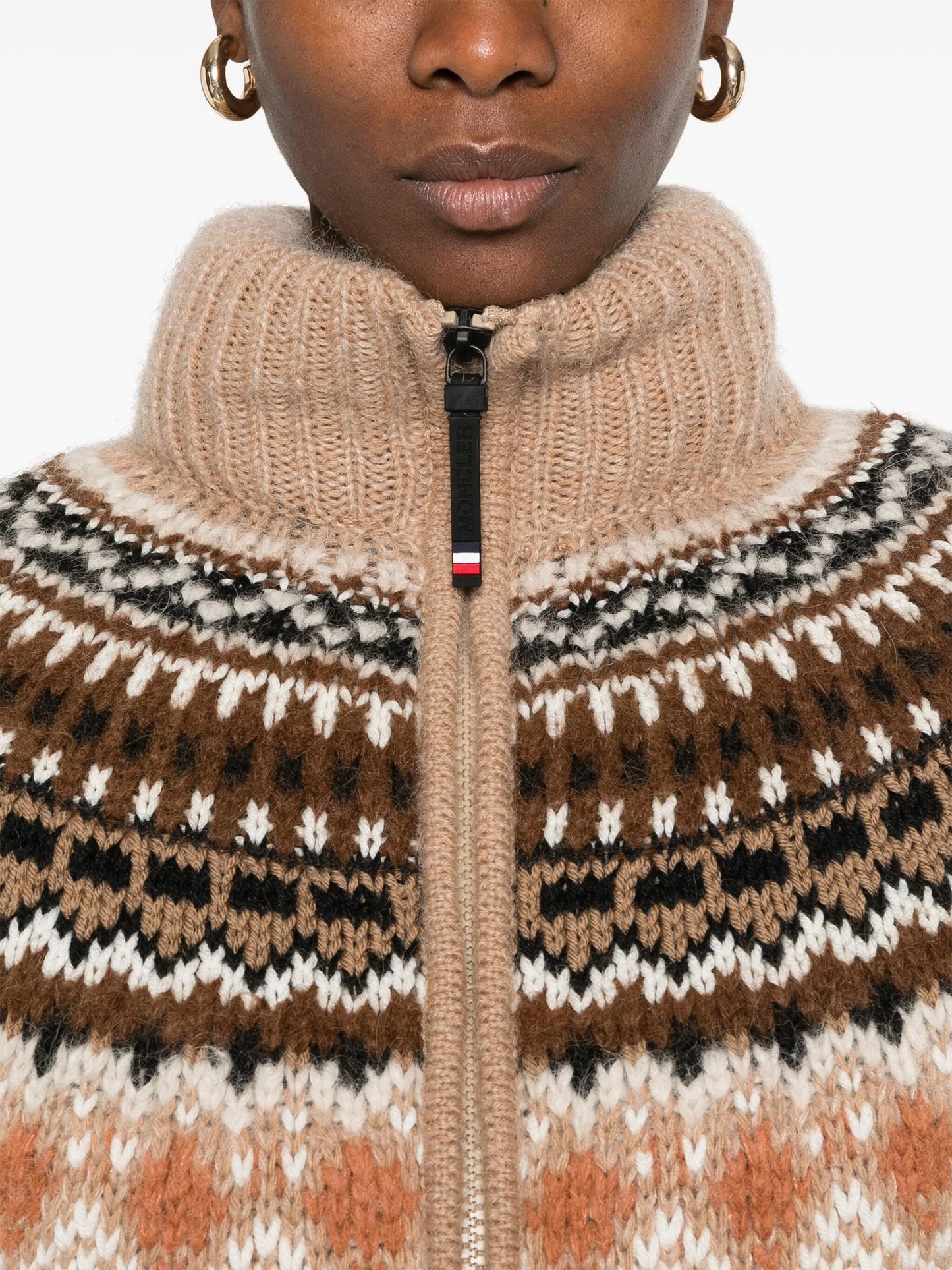 patterned-jacquard puffer jacket