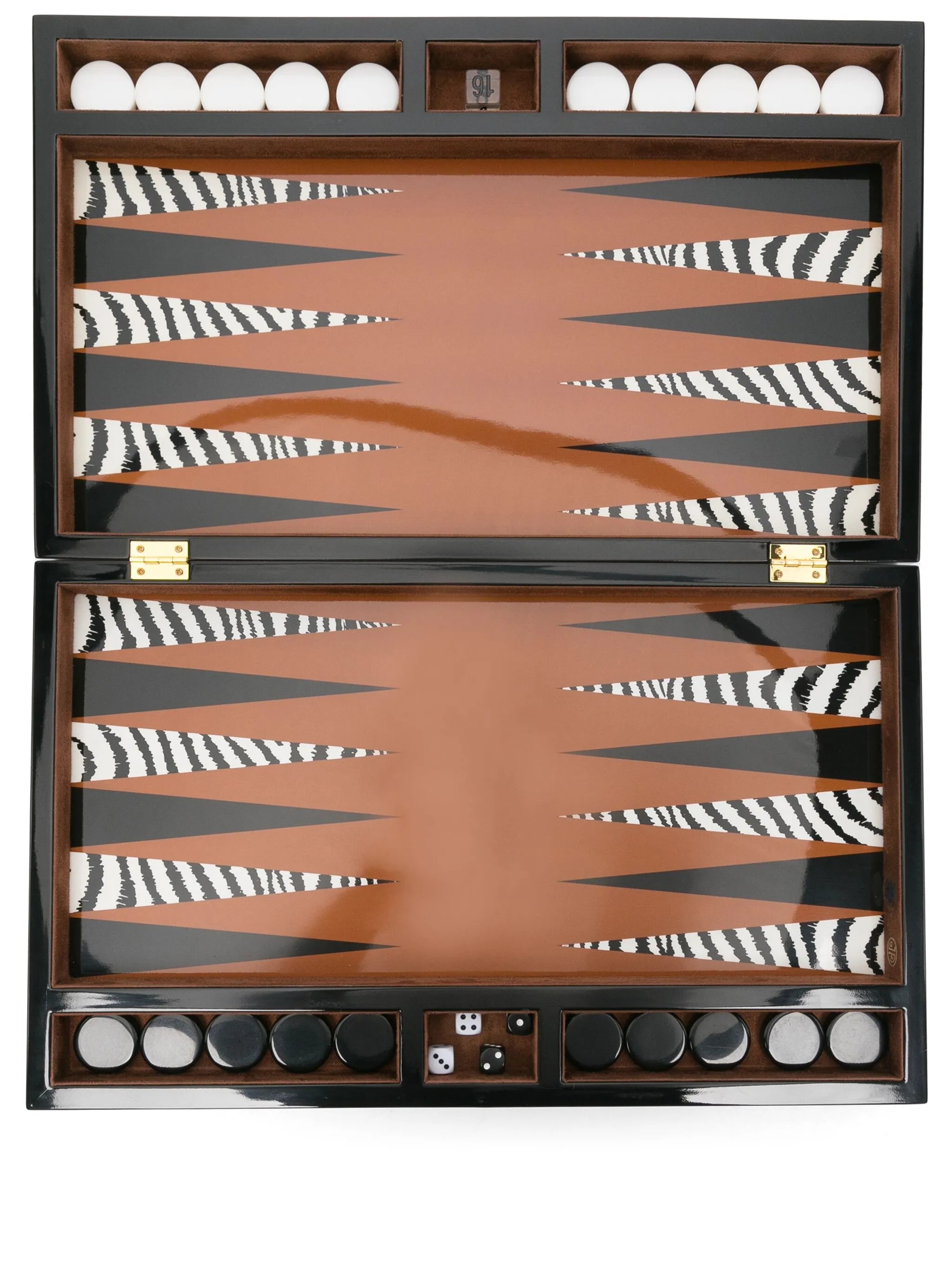 Zebra backgammon set