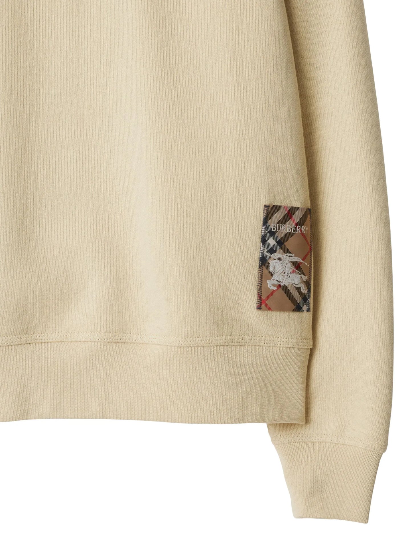 check-patch cotton sweatshirt