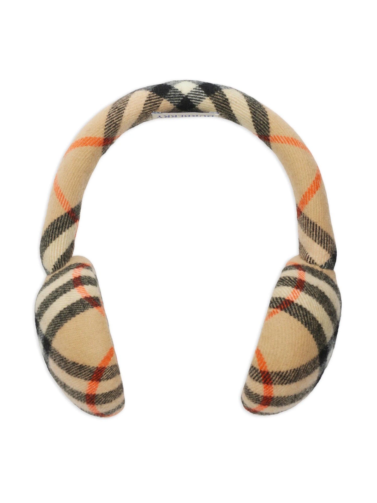 Check wool earmuffs