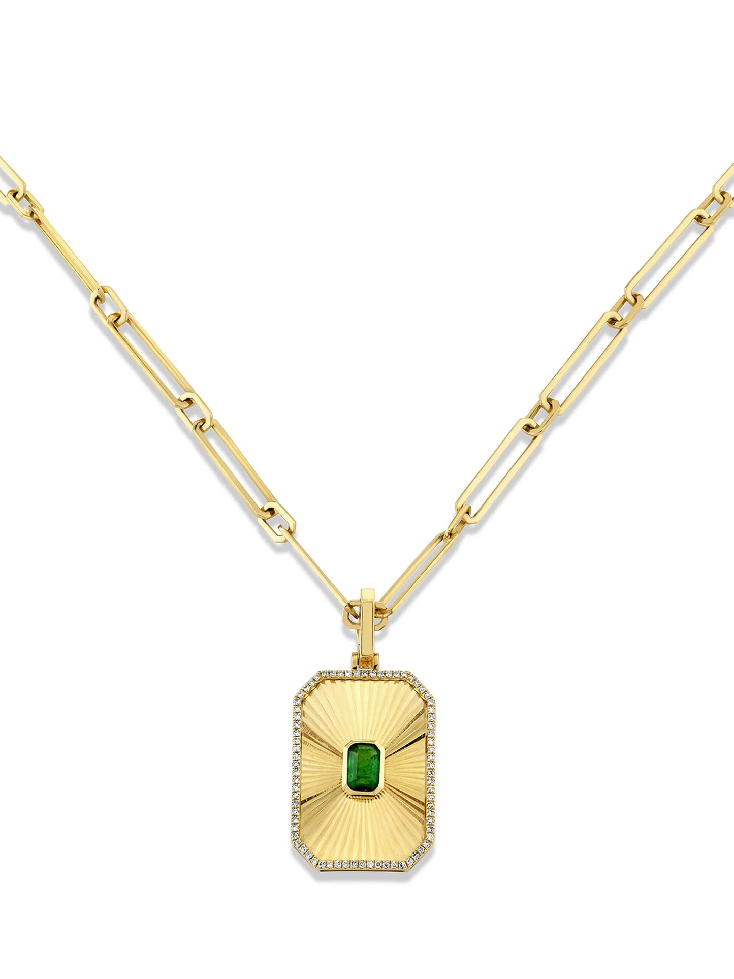 18K yellow gold Deco necklace