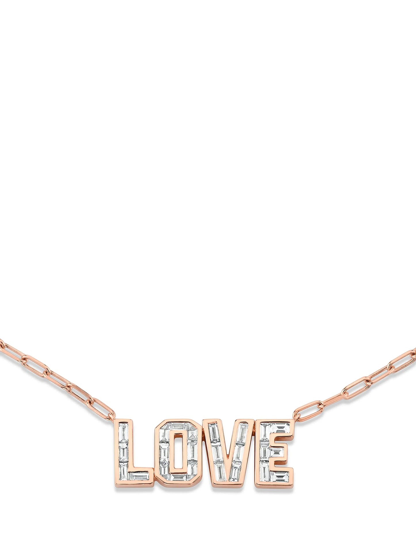 18K rose gold Love diamond necklace