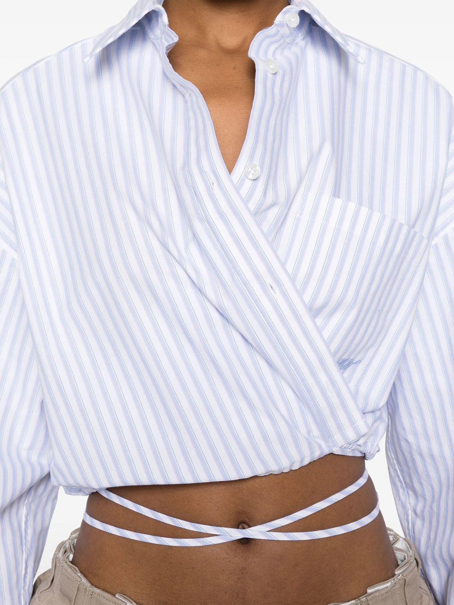 striped cropped shirt