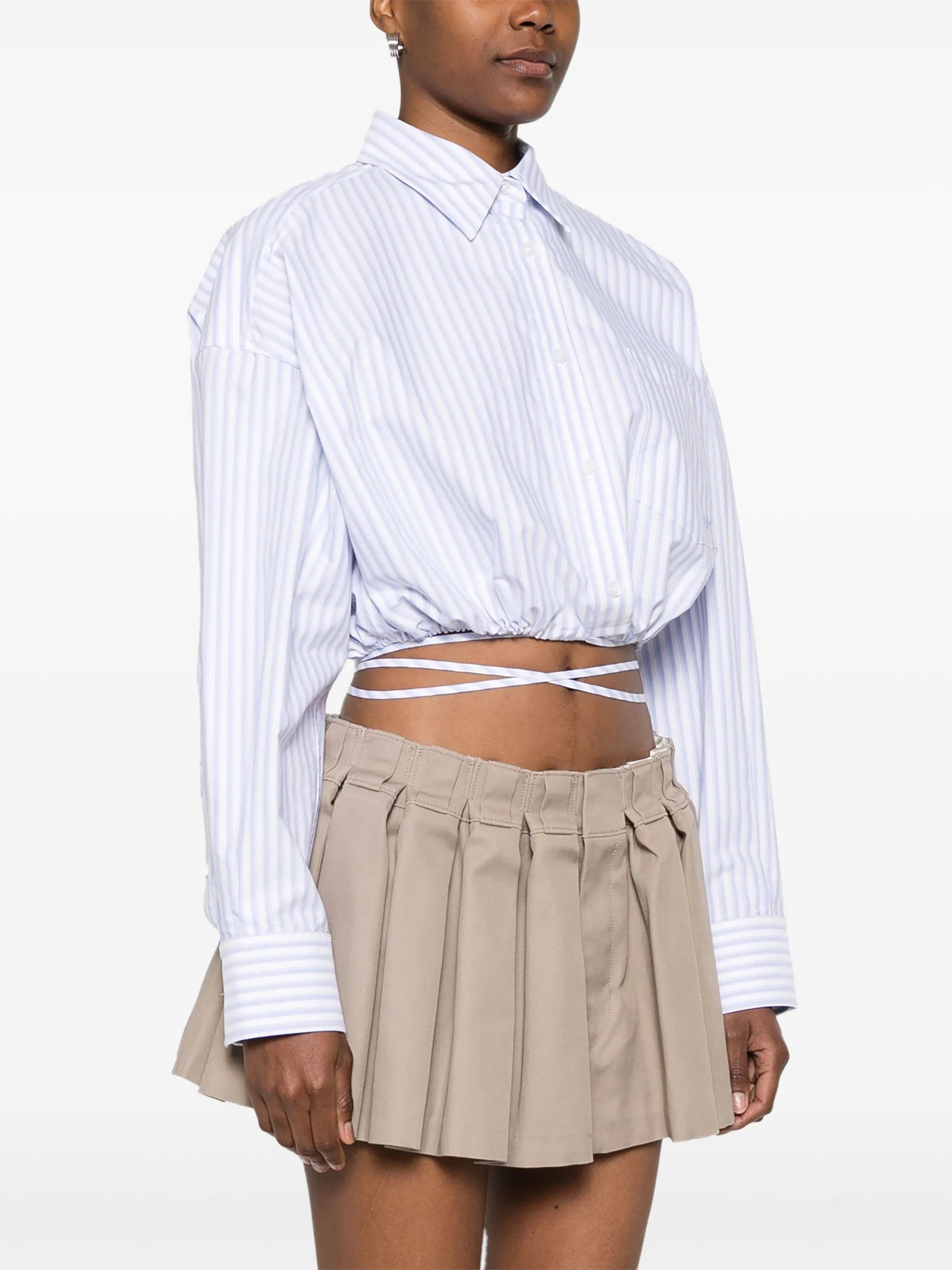 striped cropped shirt