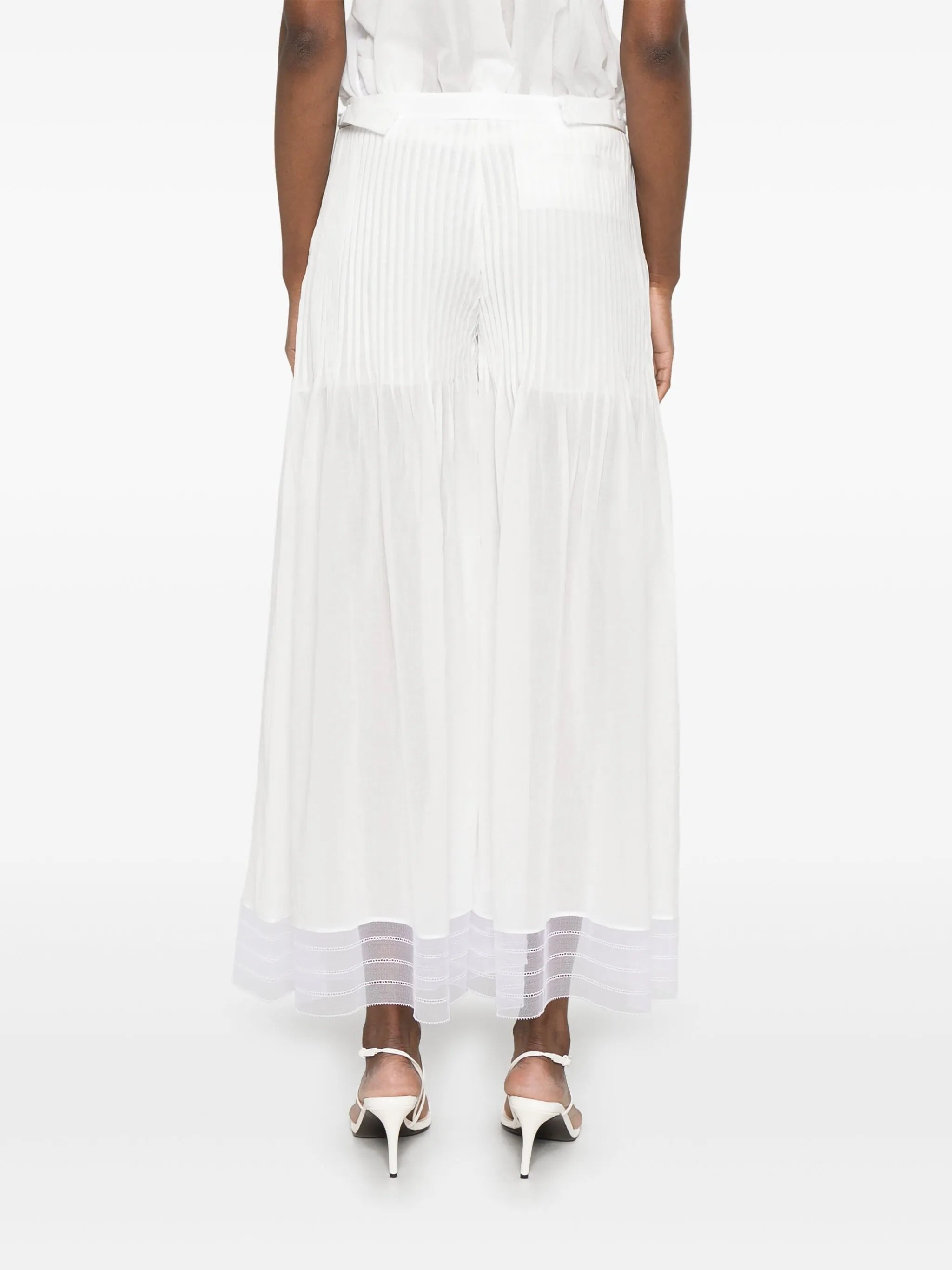 pintuck-detail trousers