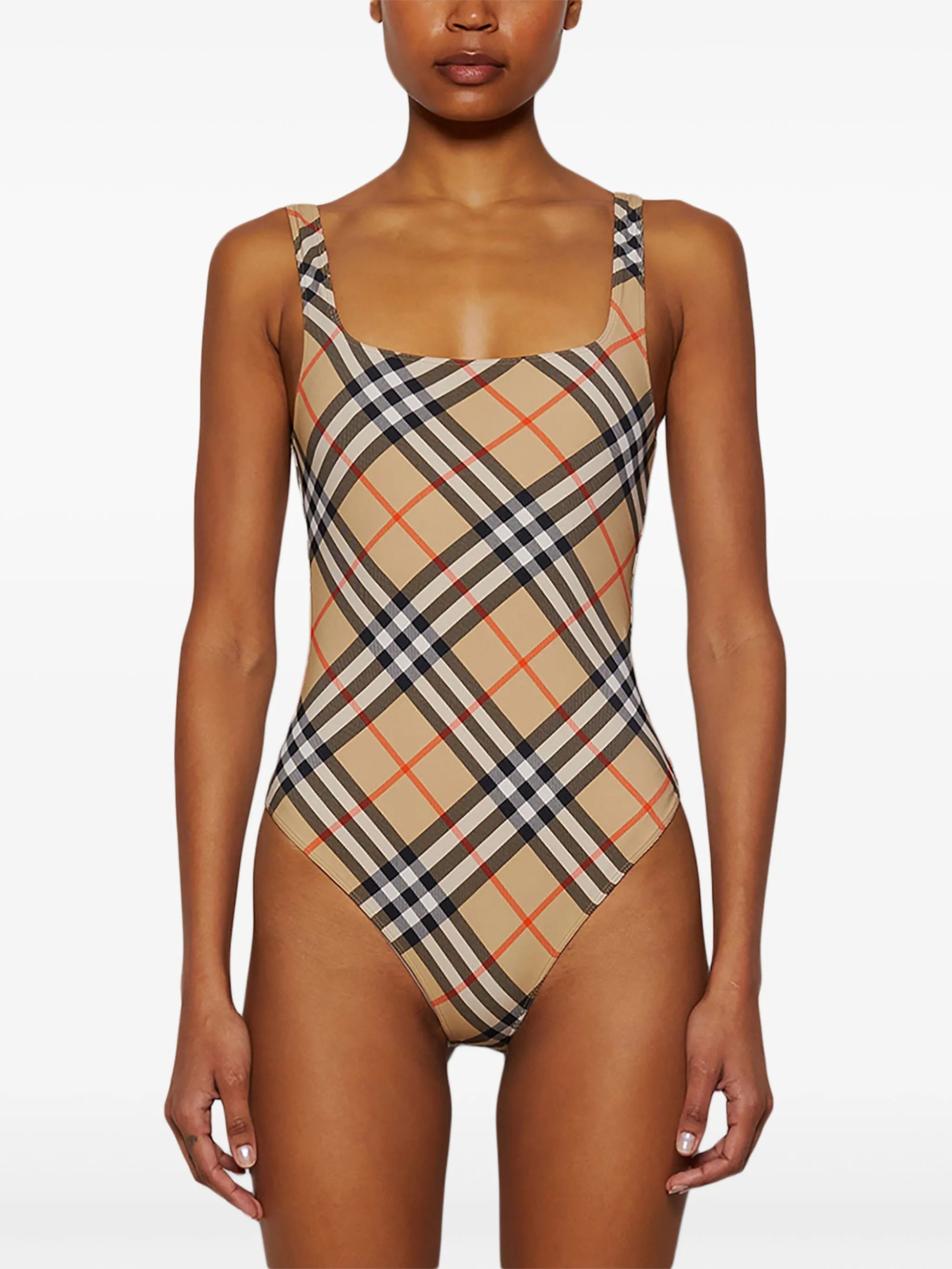 checked swimsuit