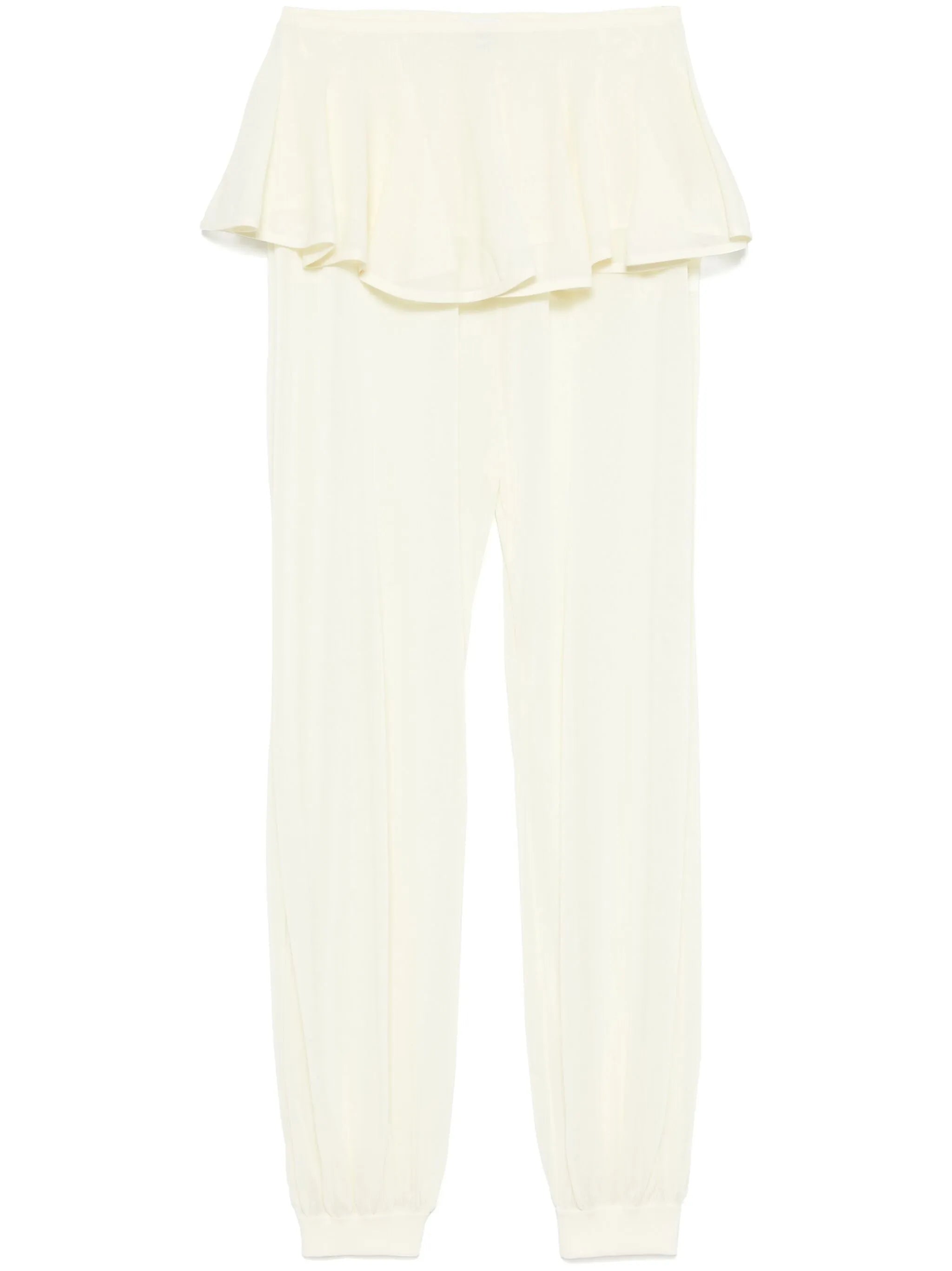 peplum-waist crinoline trousers