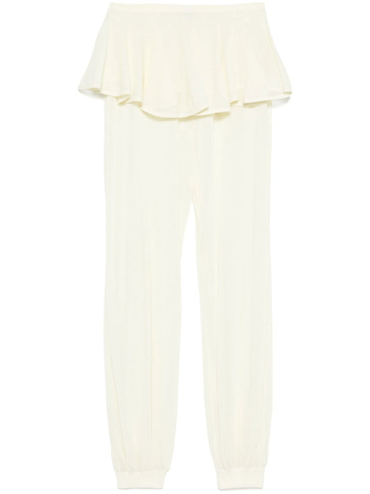 peplum-waist crinoline trousers