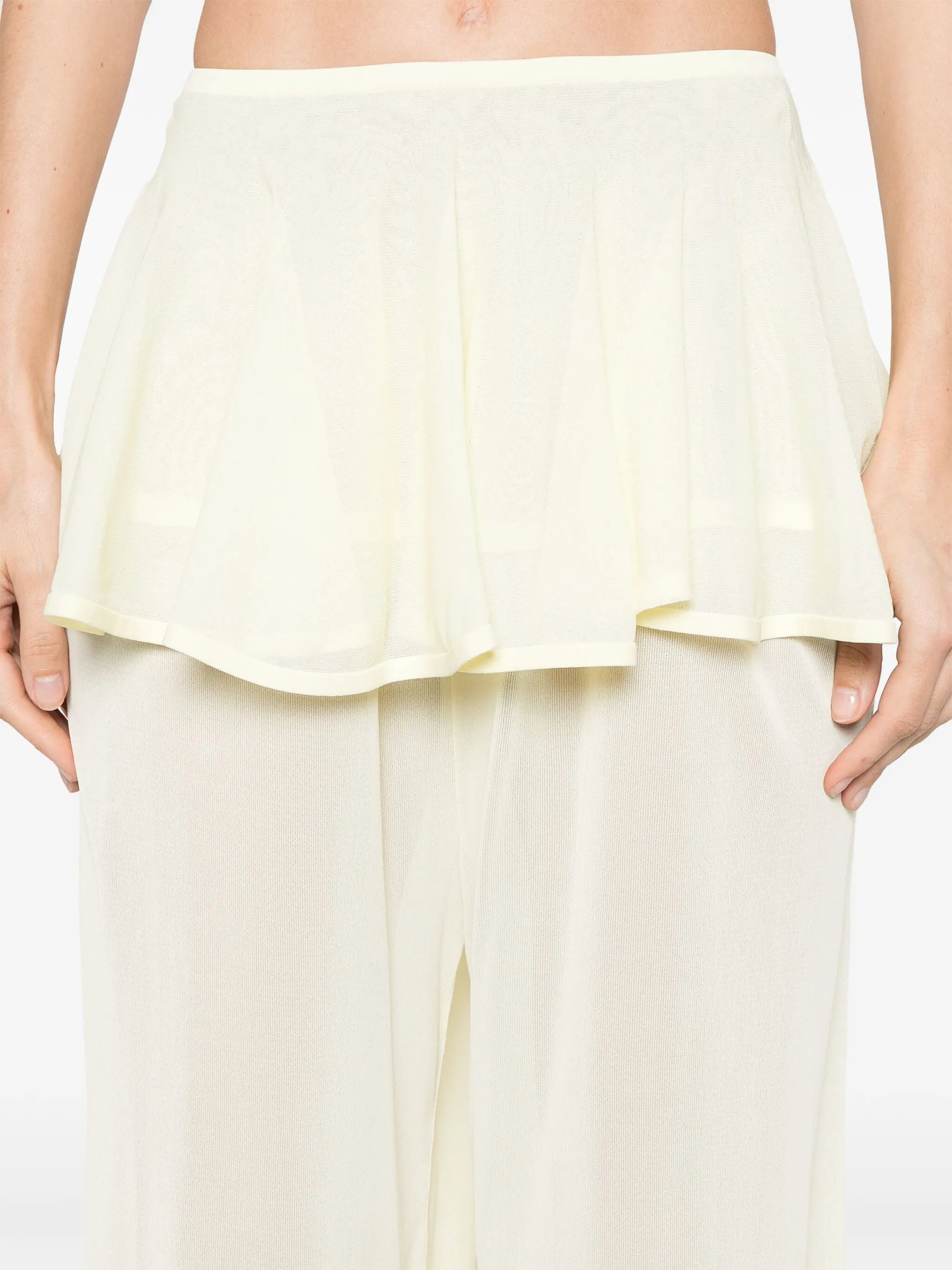peplum-waist crinoline trousers