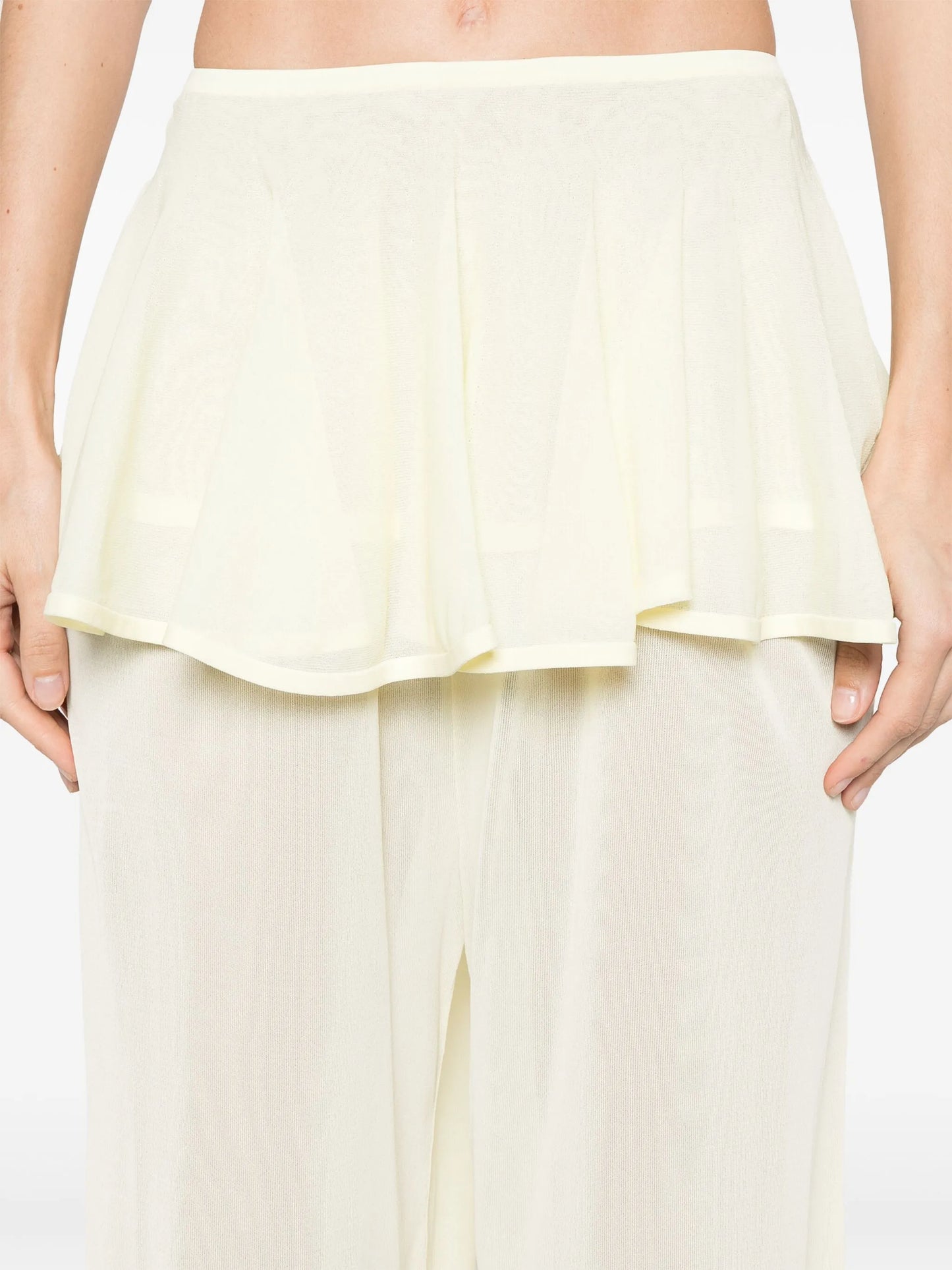 peplum-waist crinoline trousers