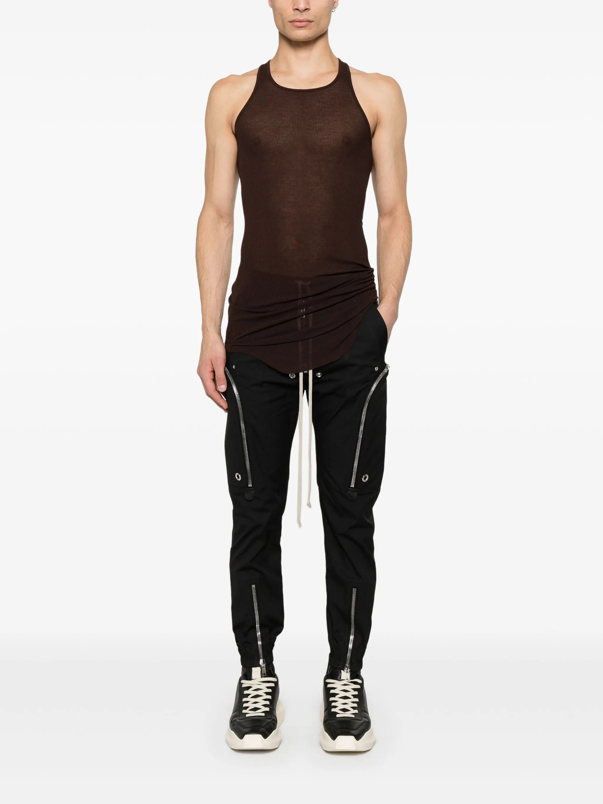 fine-ribbed tank top