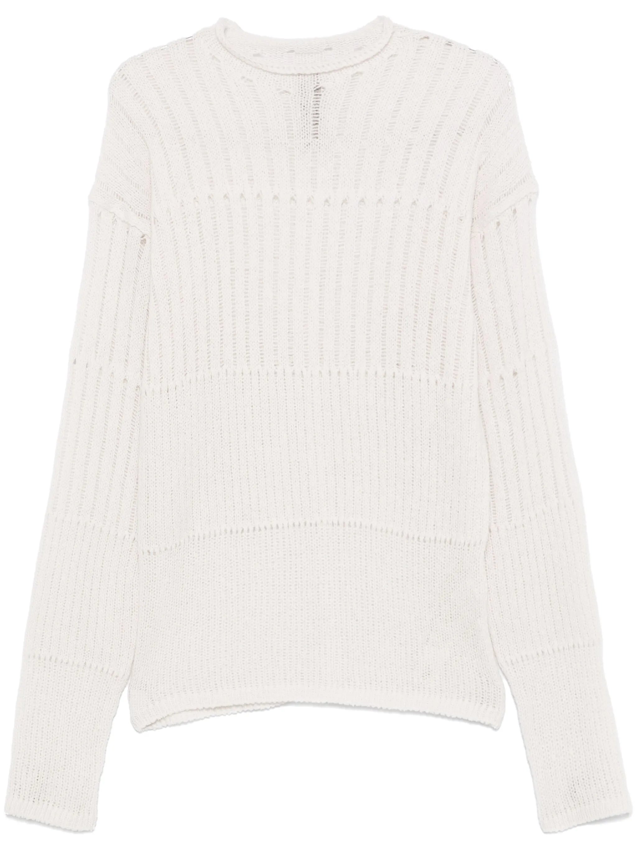 pointelle-knit sweater