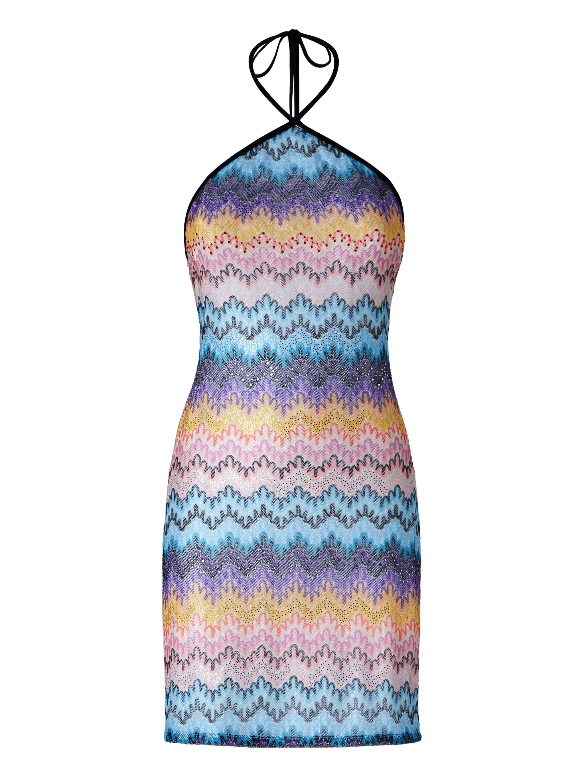 zigzag-pattern mini dress