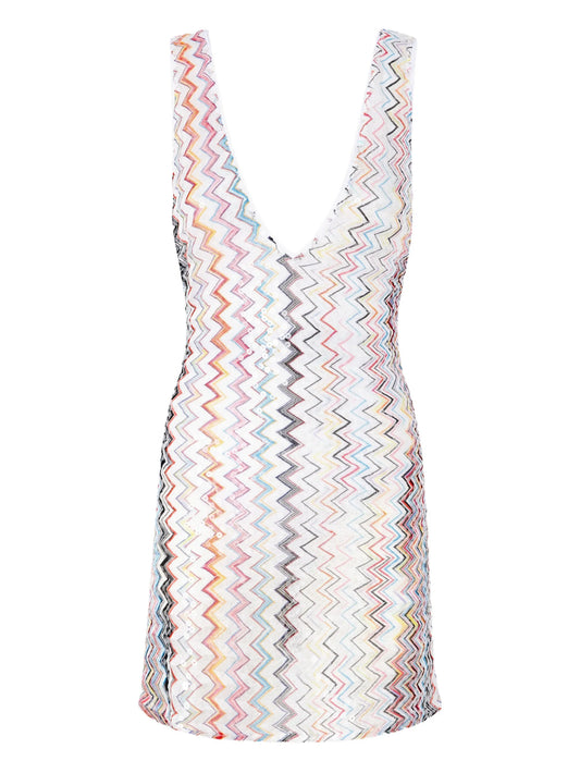 zigzag-pattern mini dress