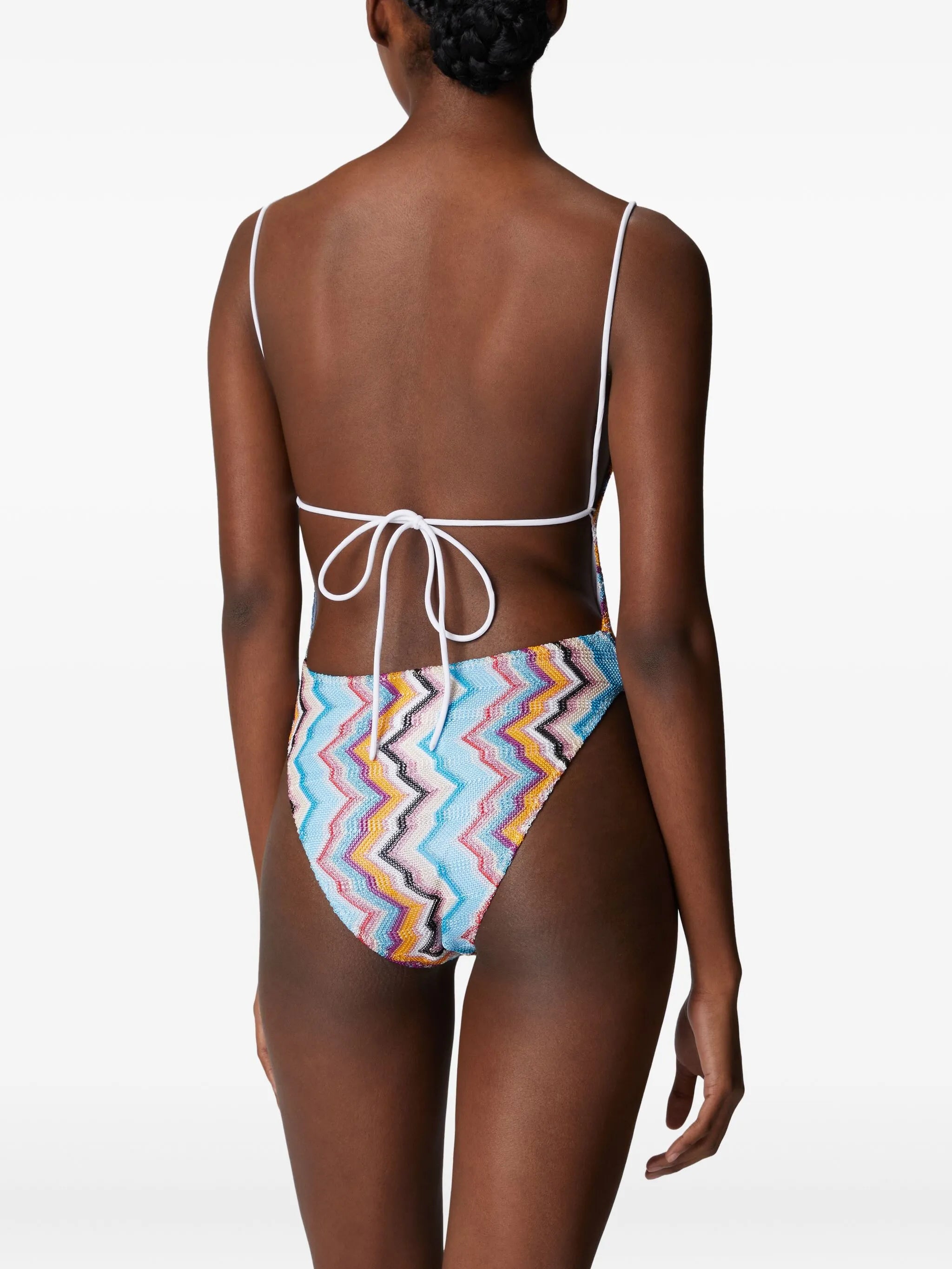 zigzag-pattern swimsuit