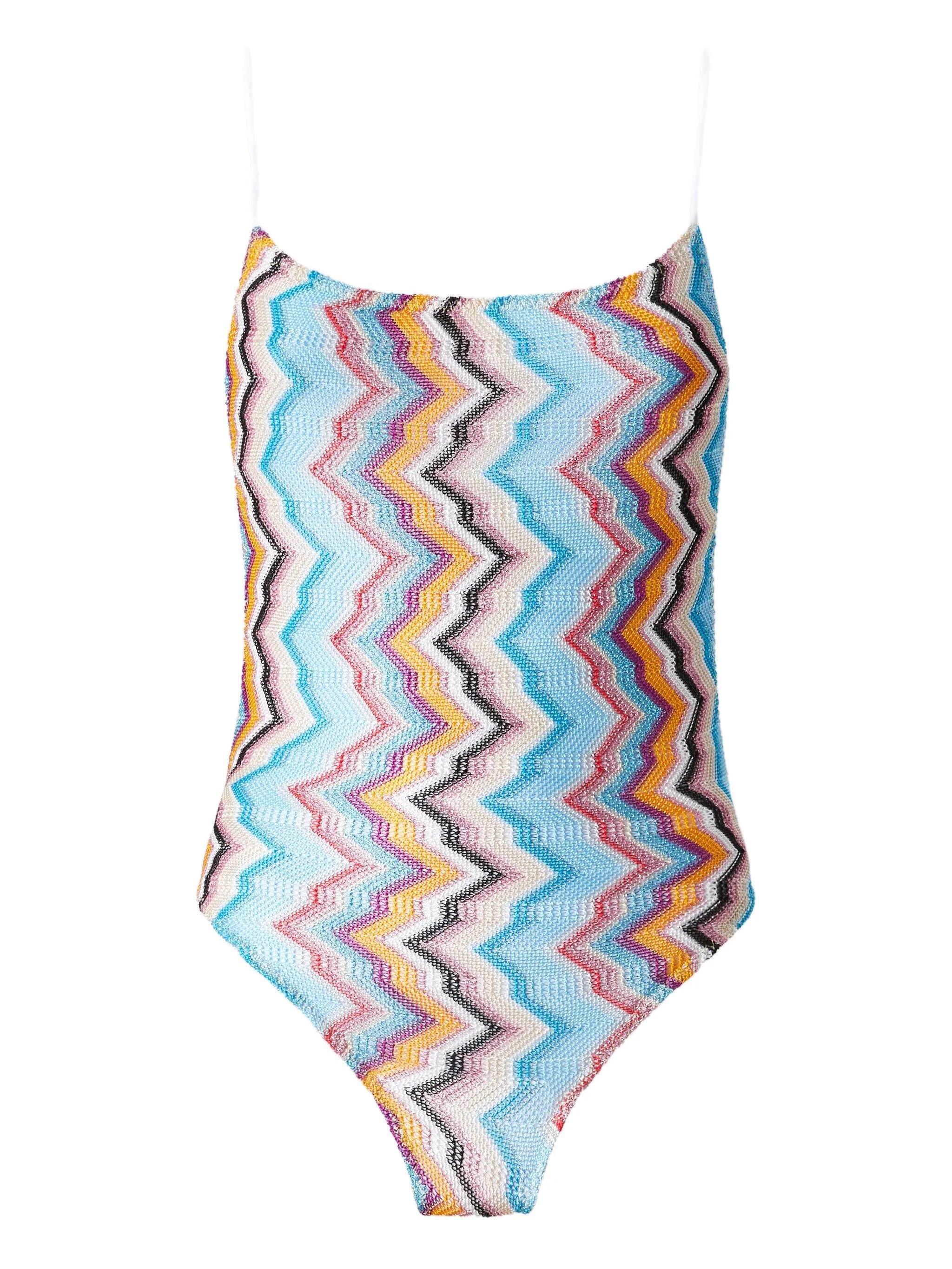 zigzag-pattern swimsuit