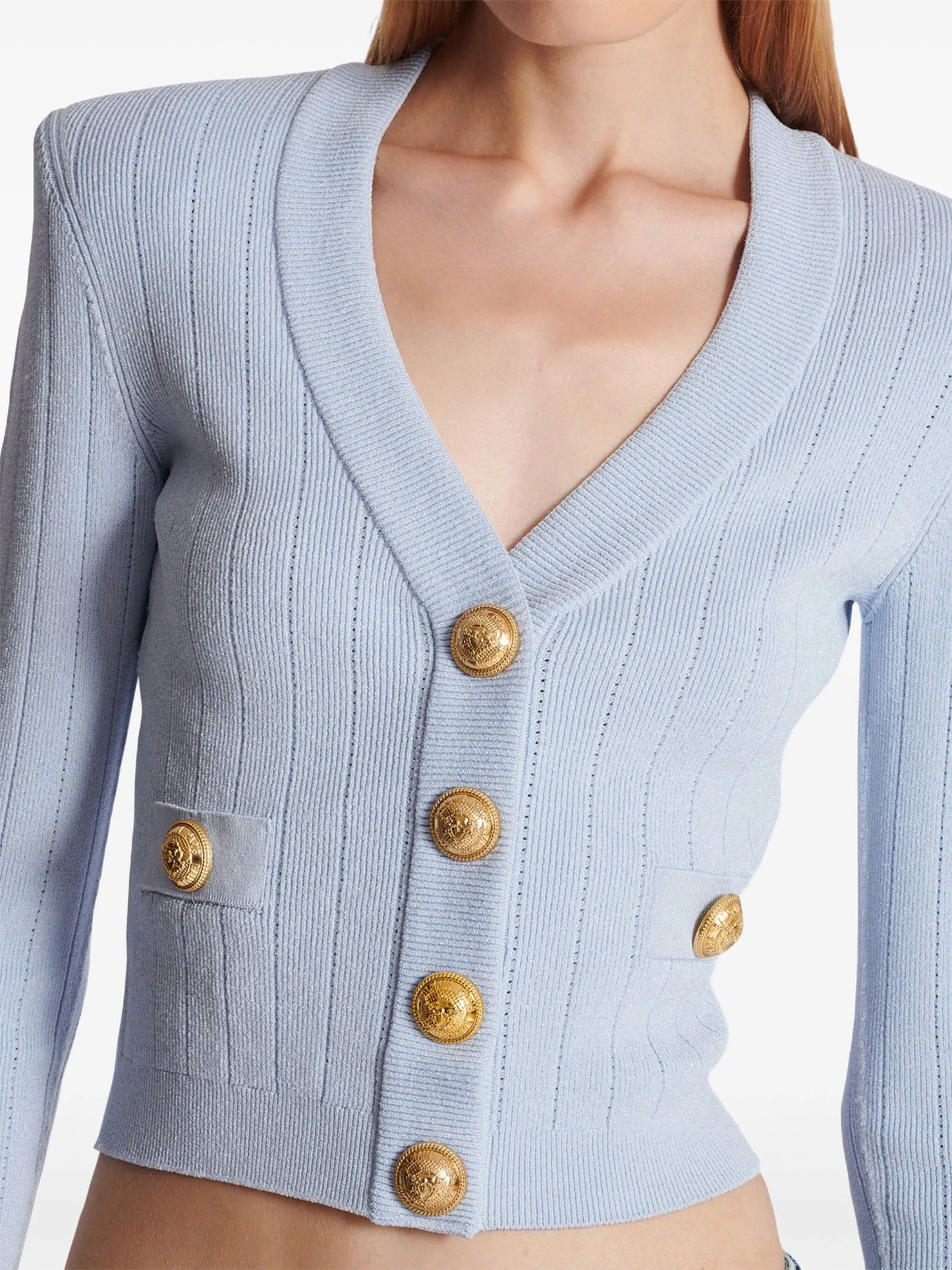 engraved-button cardigan