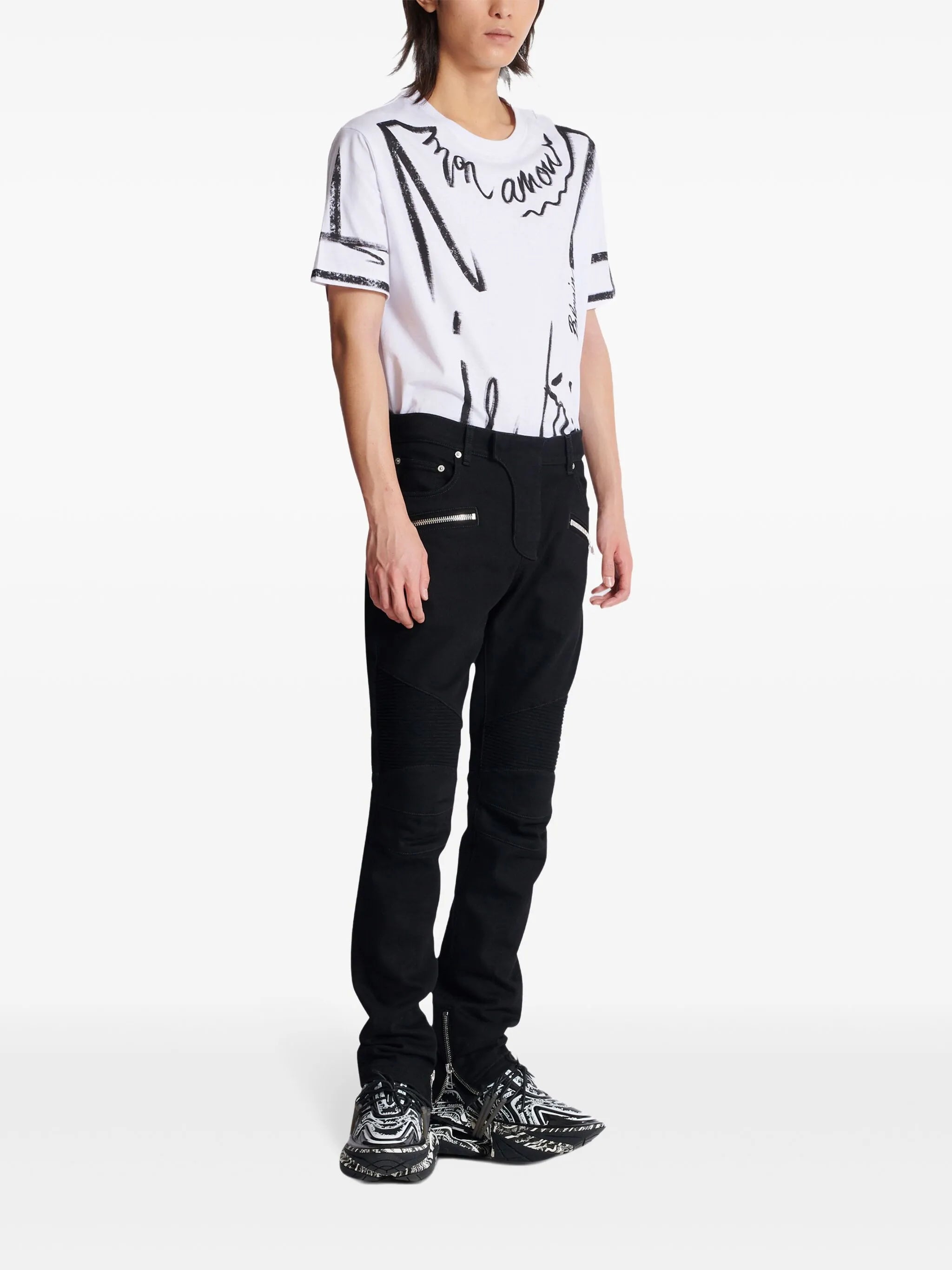 slim-fit biker jeans
