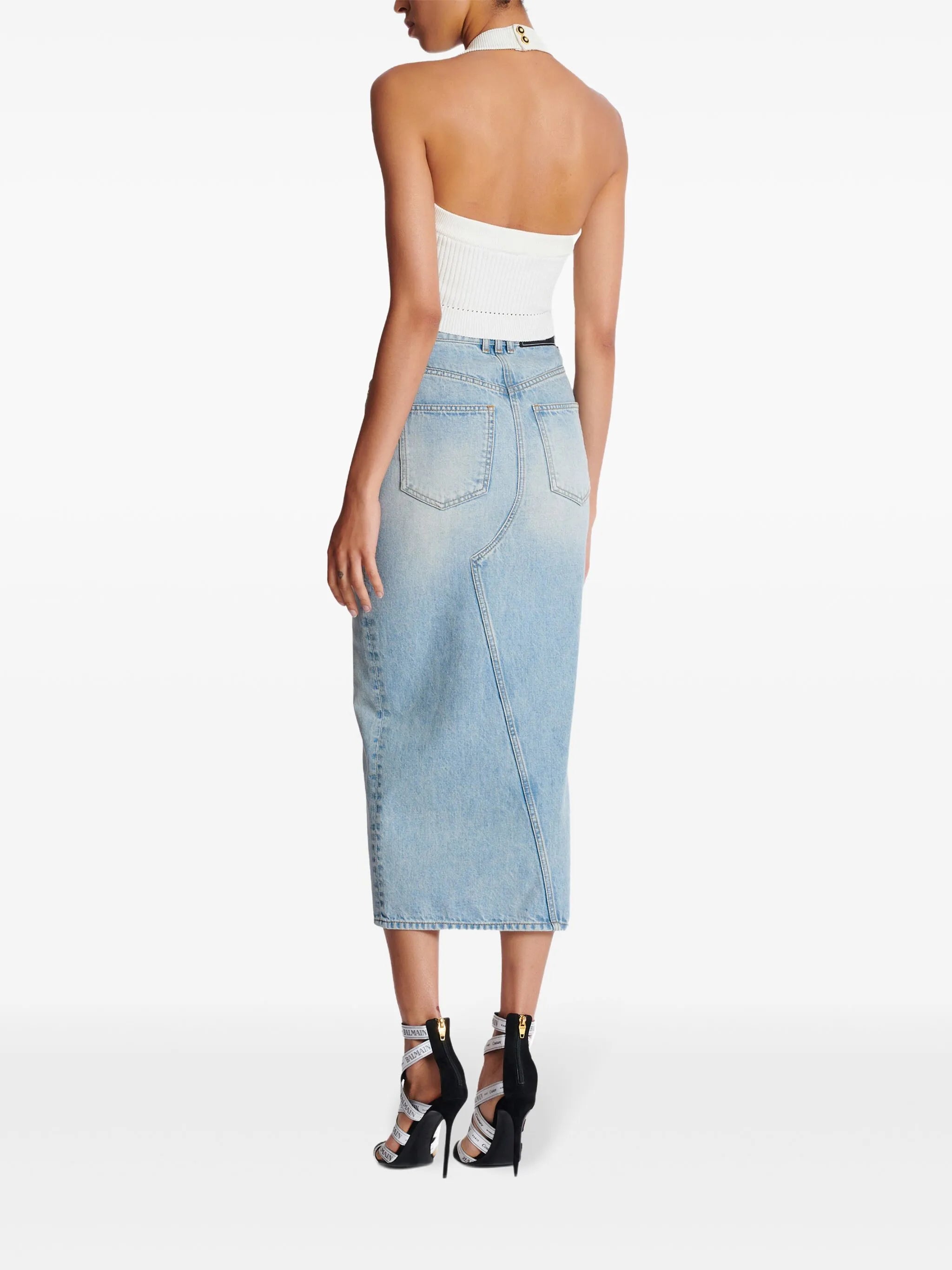 ribbed halterneck top