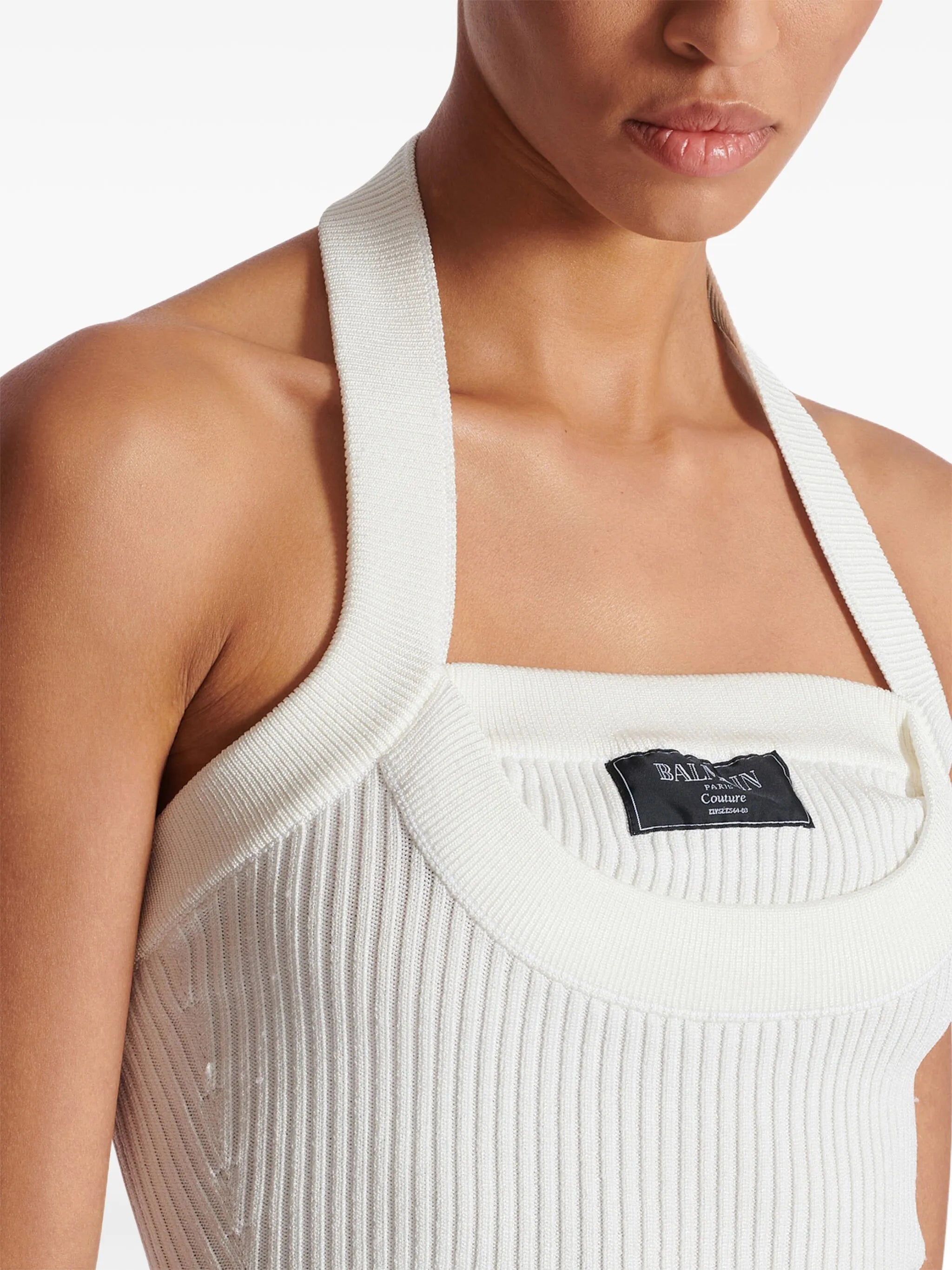 ribbed halterneck top