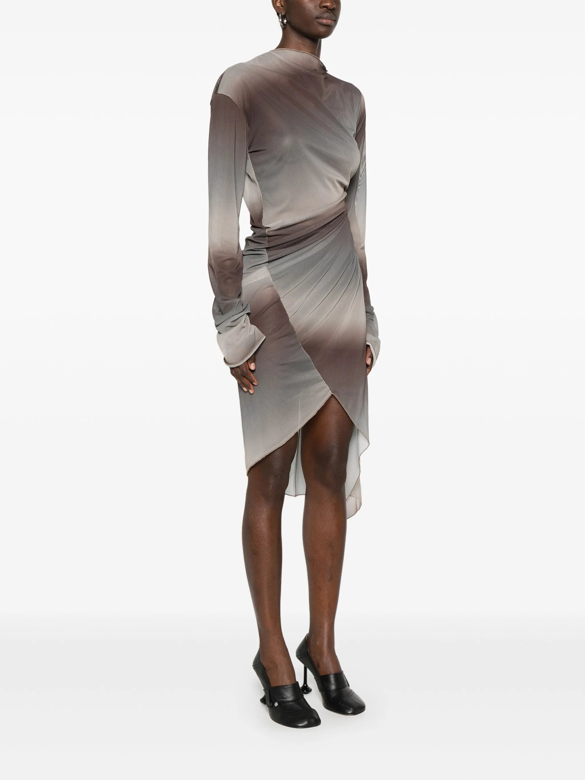 draped twisted mini dress