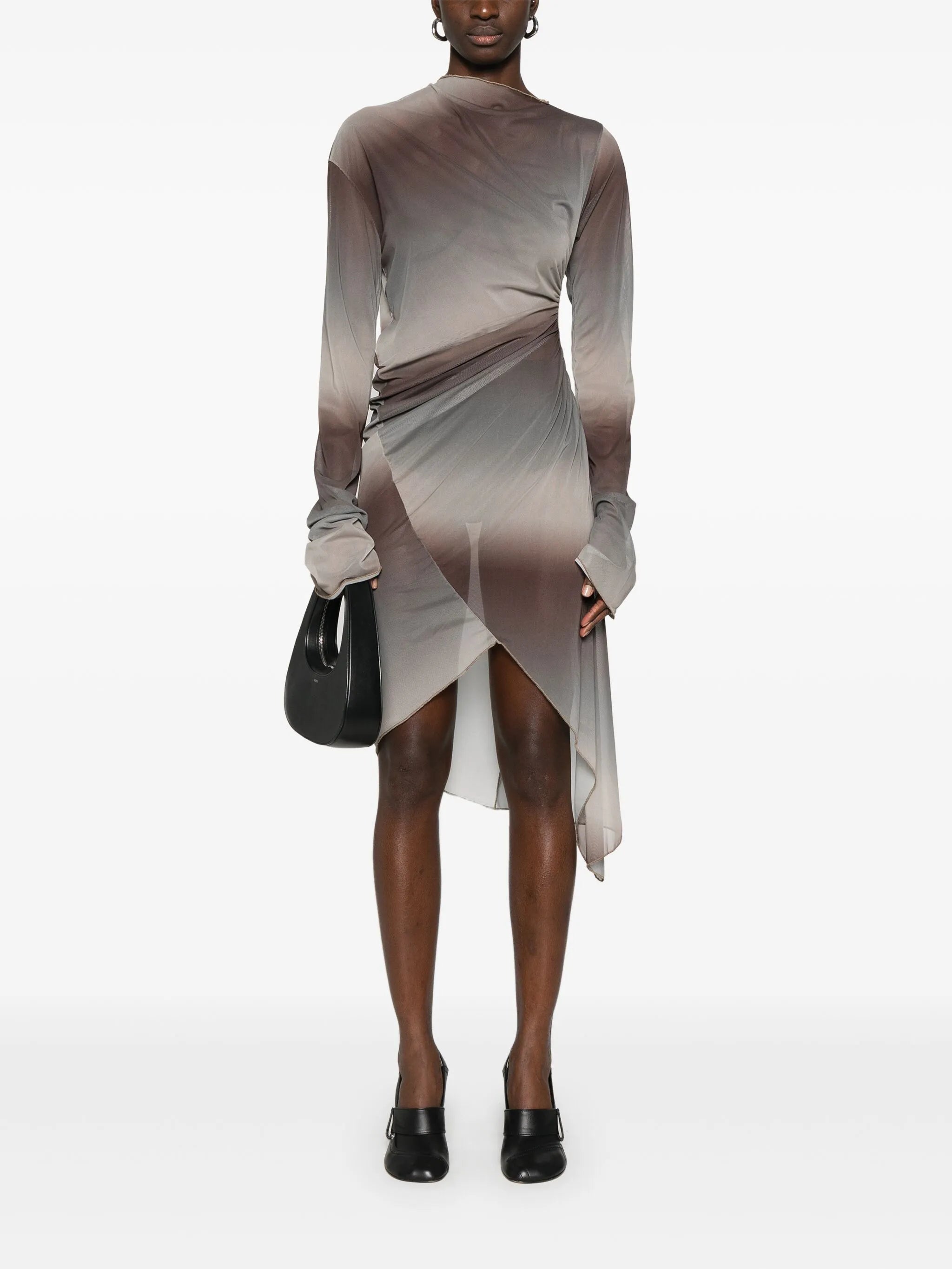 draped twisted mini dress