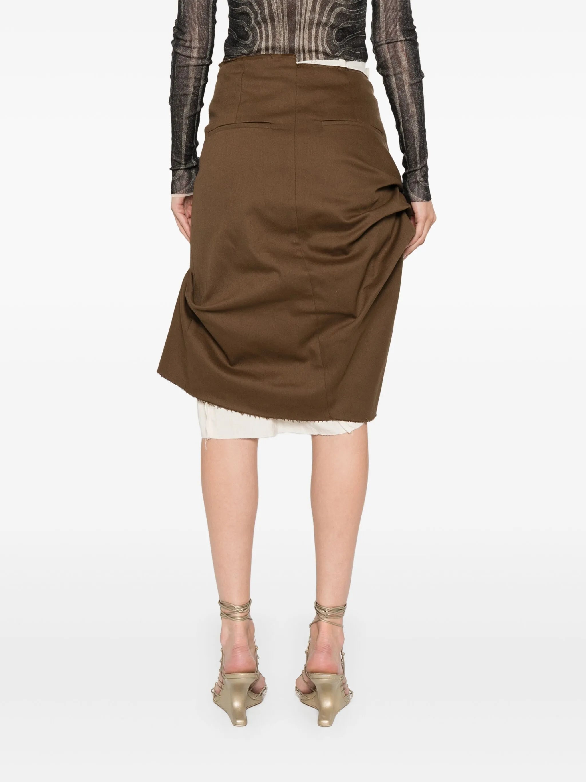 asymmetric tailored mini skirt