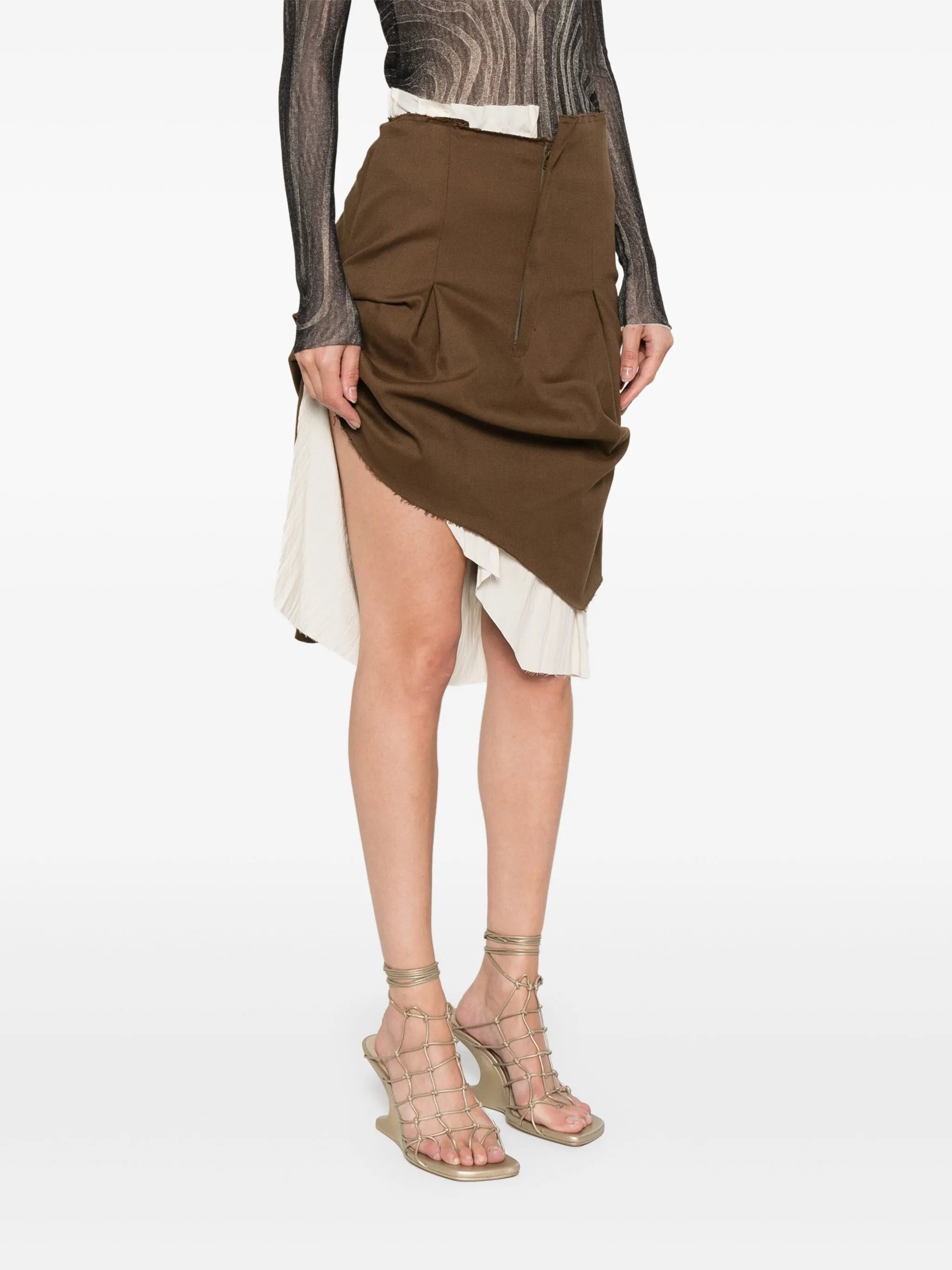 asymmetric tailored mini skirt