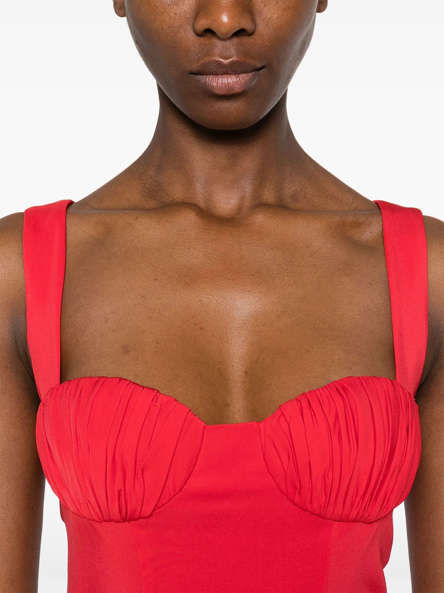 gathered-detail maxi dress