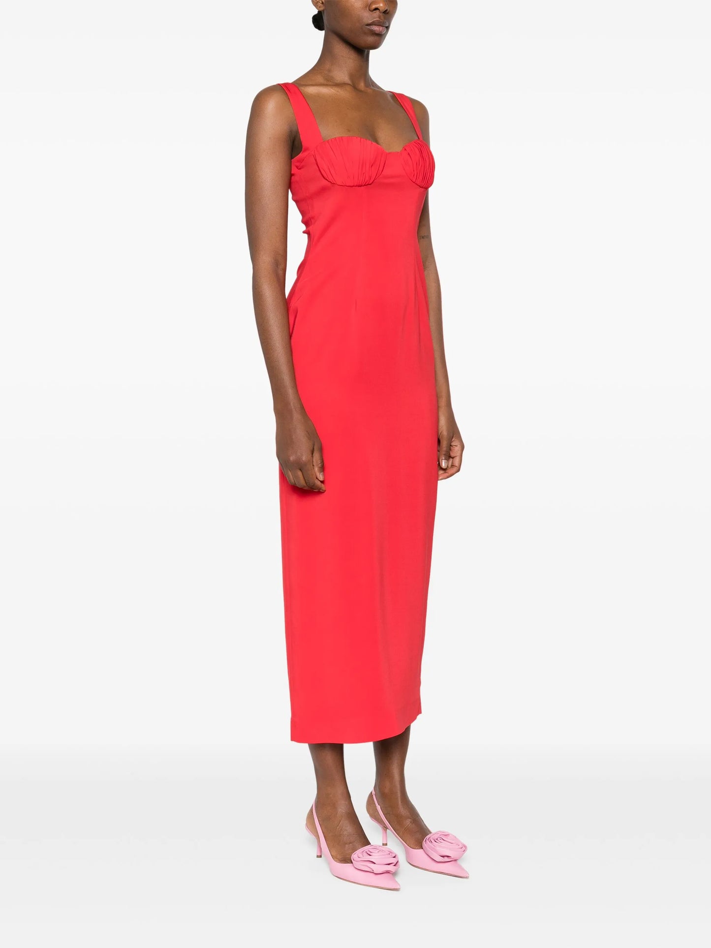 gathered-detail maxi dress