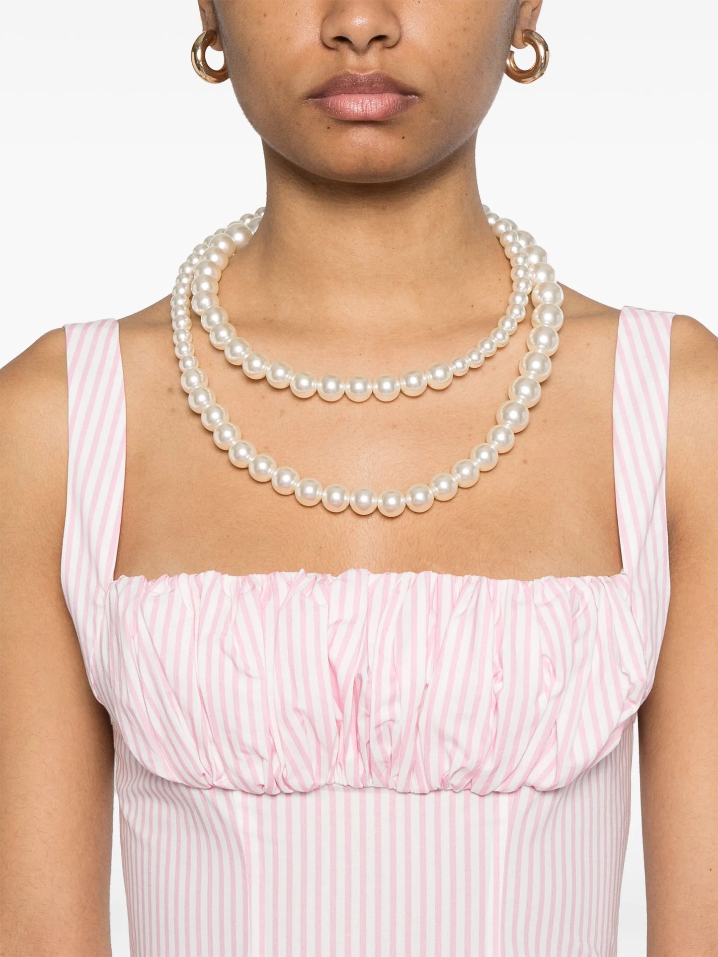 gathered-detail maxi dress
