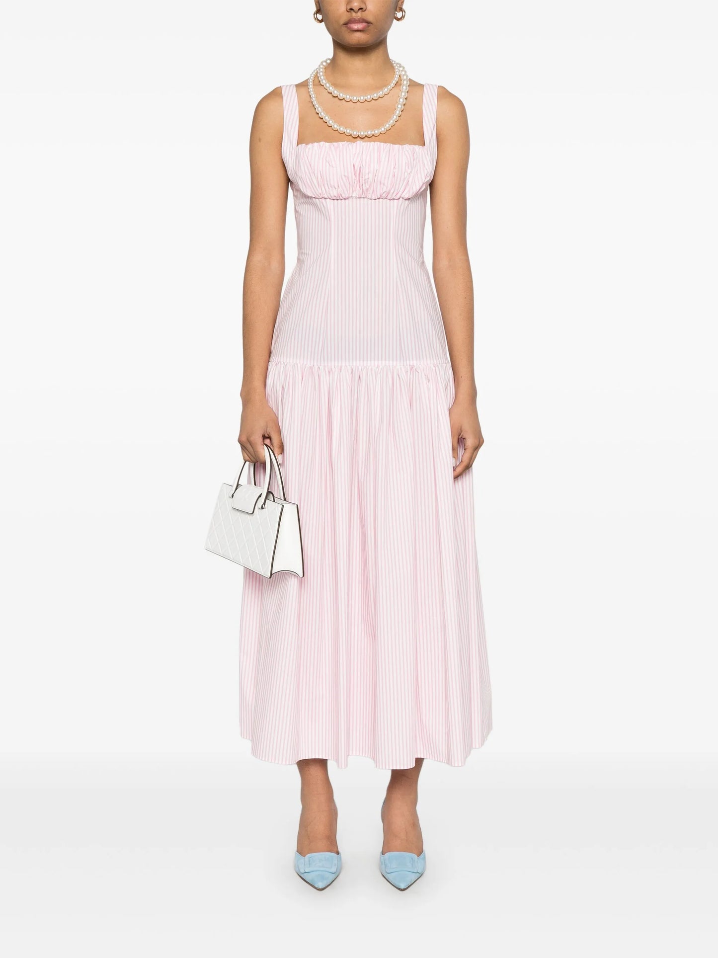 gathered-detail maxi dress