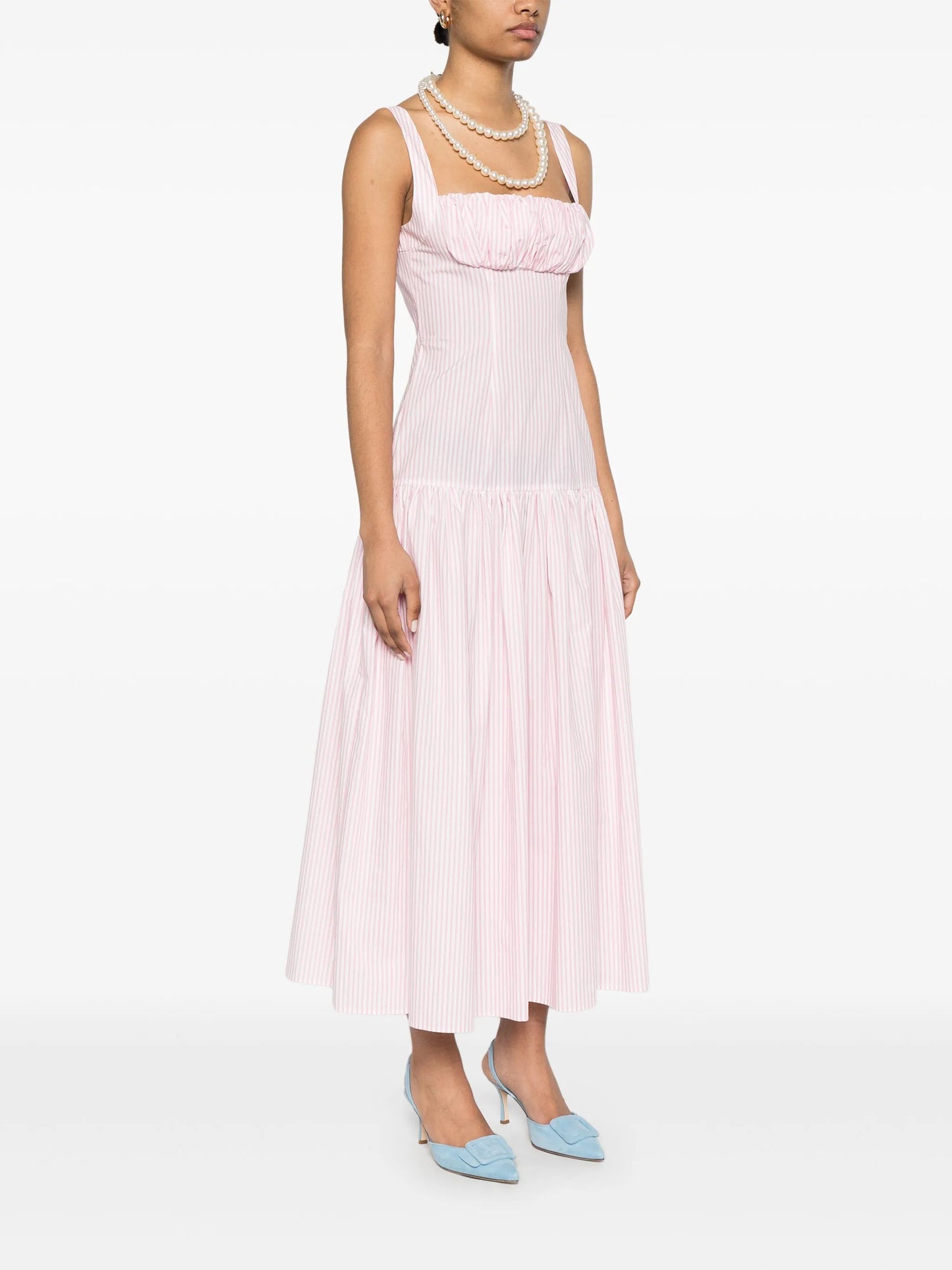 gathered-detail maxi dress