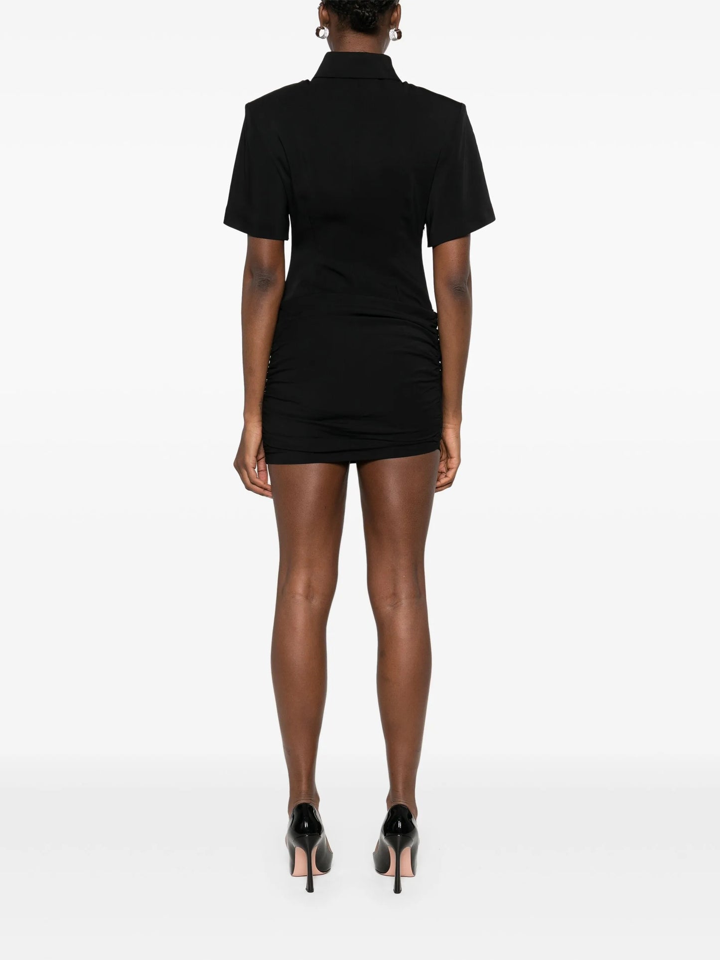 draped mini dress